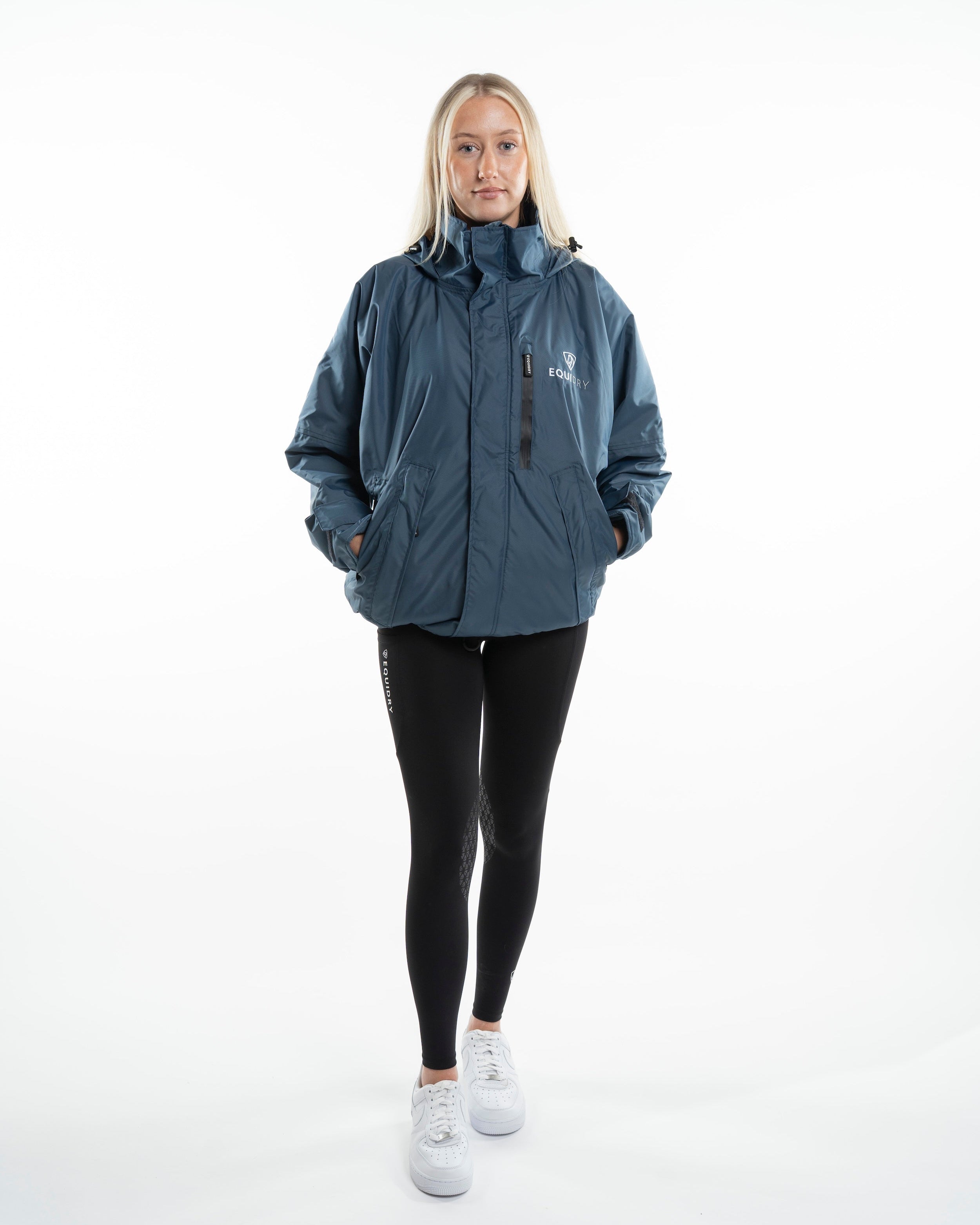 EQUIDRY Shortie Women's Thin Fleece Steel Blue/Blue