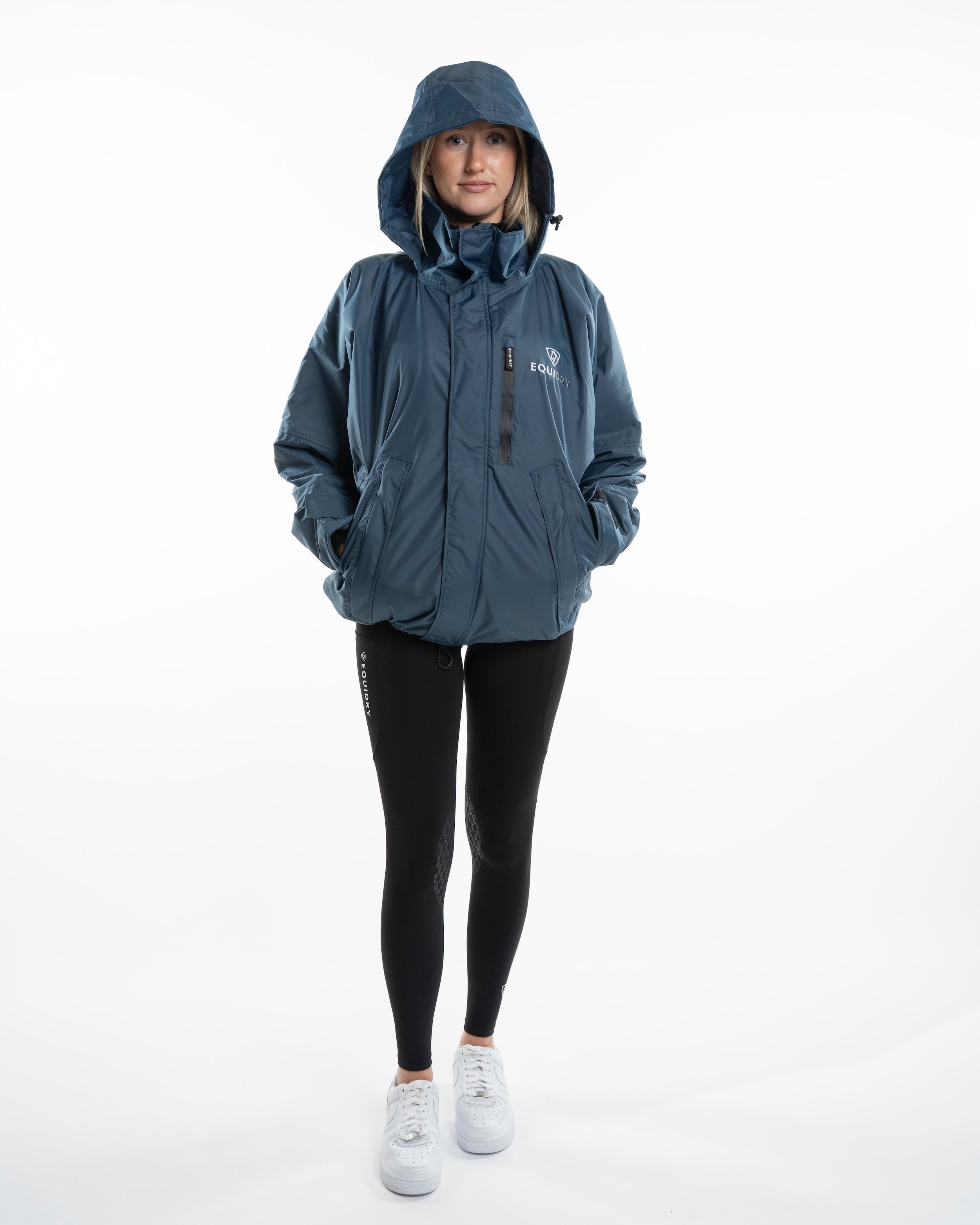 EQUIDRY Shortie Women's Thin Fleece Steel Blue/Blue