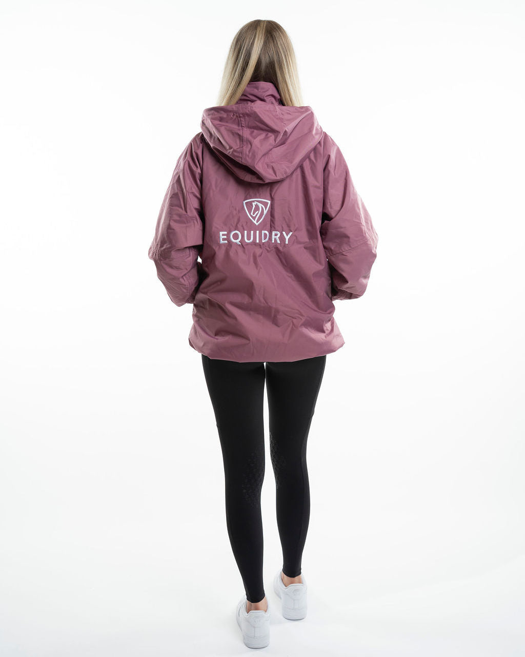 EQUIDRY Shortie Women's Waterproof Jacket (Valerian) at Equiflair: Hooded, Fleece Lined, and Perfect for Riding!