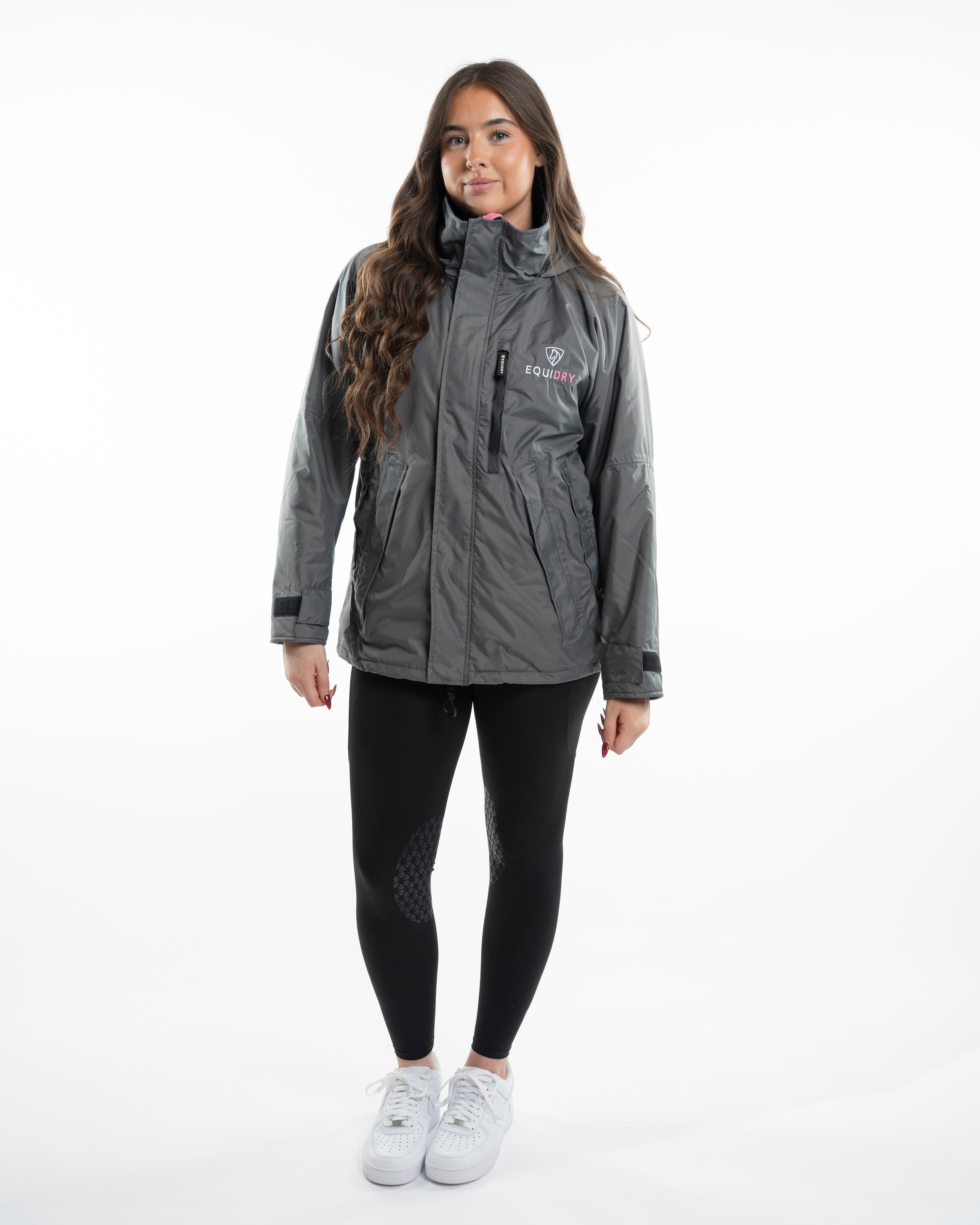 EQUIDRY Shortie Children's Thin Fleece Grey/Penelope Pink