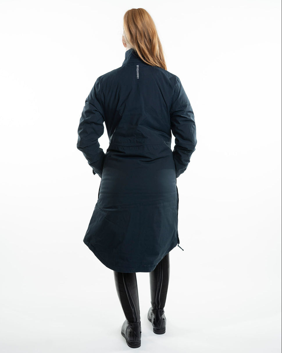 Equidry Women's Bronte Riding Coat Navy - Waterproof, Removable Hood, Equestrian Apparel