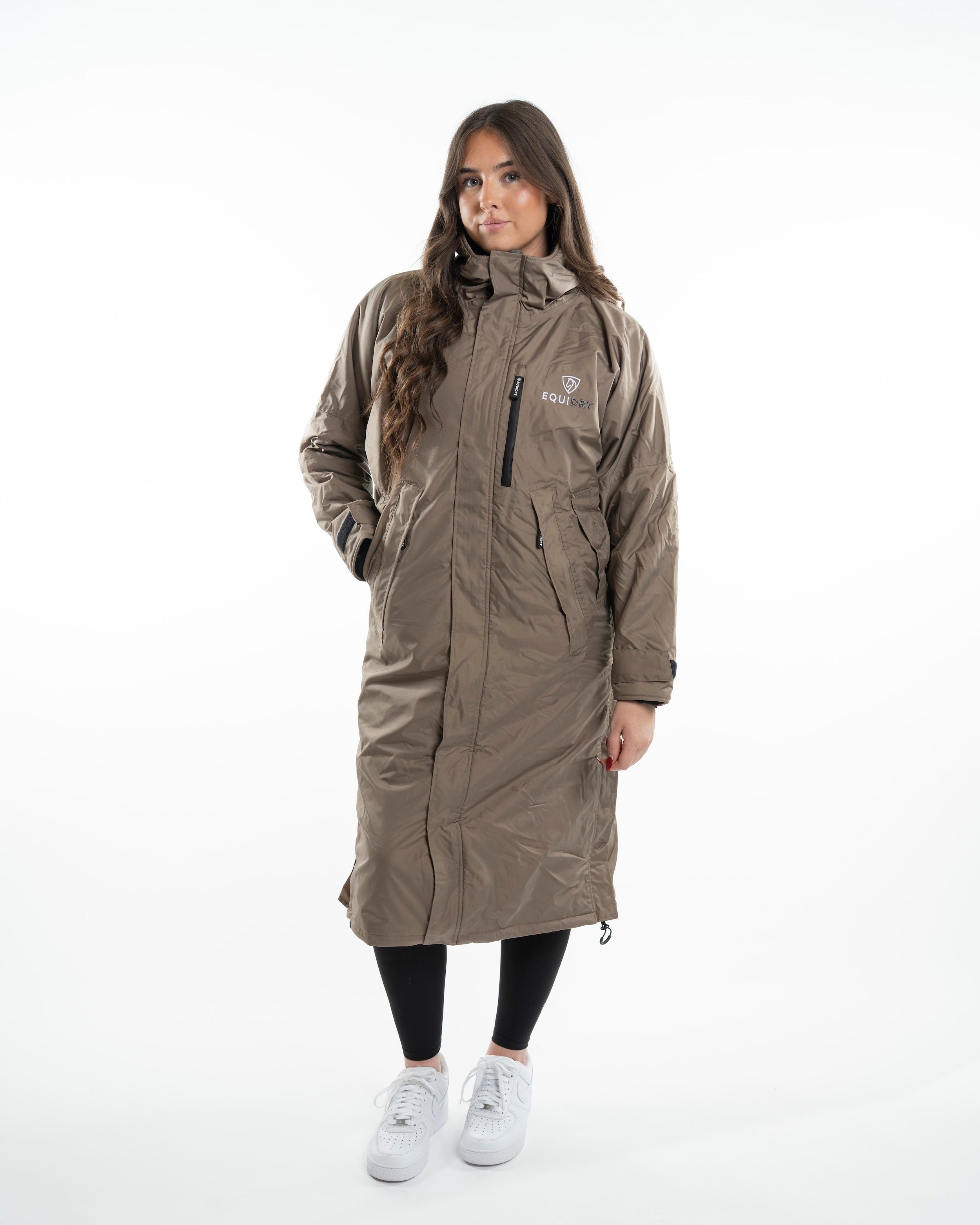 EQUIDRY Evolution Women's Coat - Taupe, Waterproof, Fleece Lined. Equiflair Equestrian Apparel.
