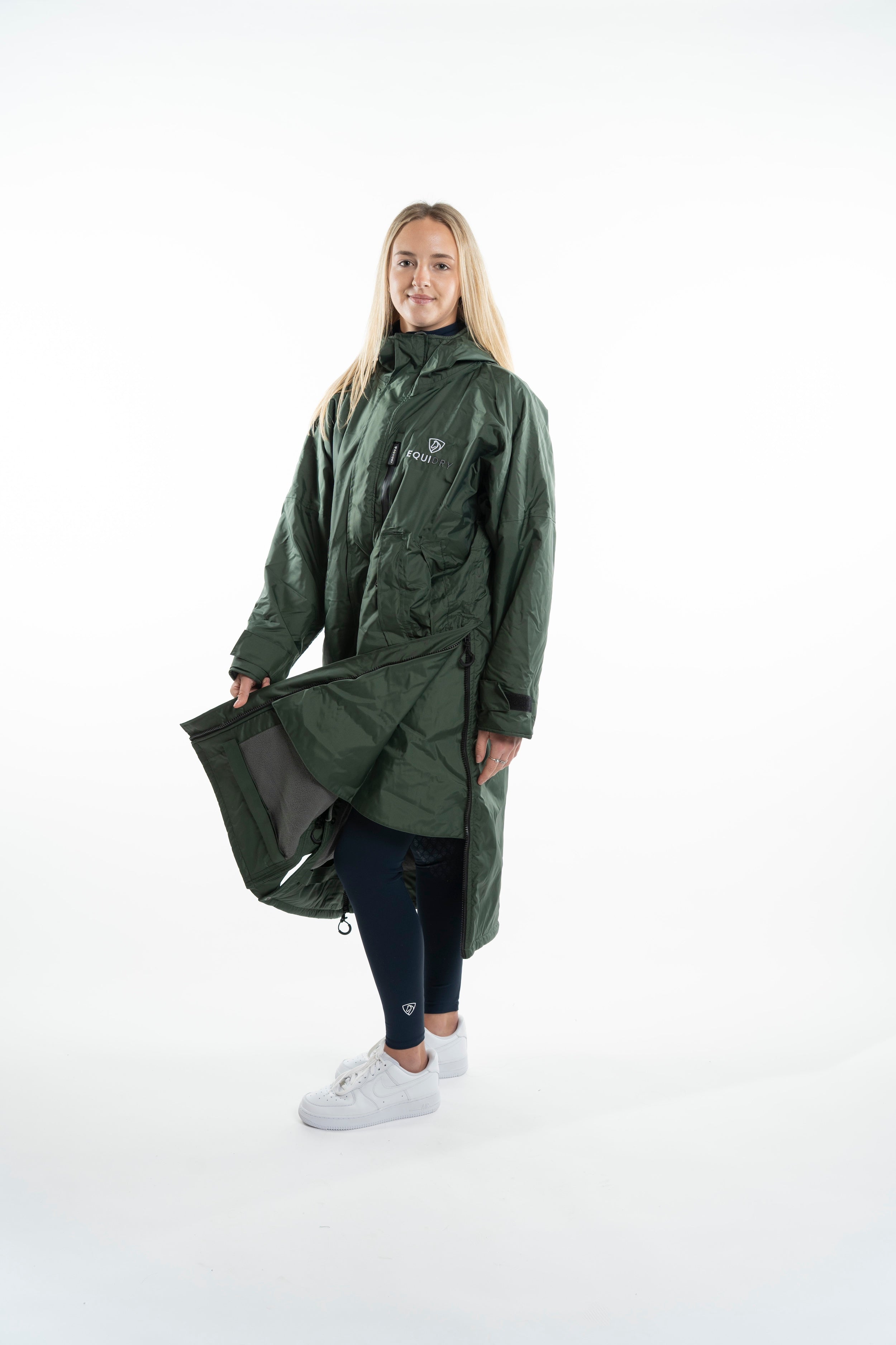 EQUIDRY Evolution Women's Thin Fleece Black Forest Green/Grey