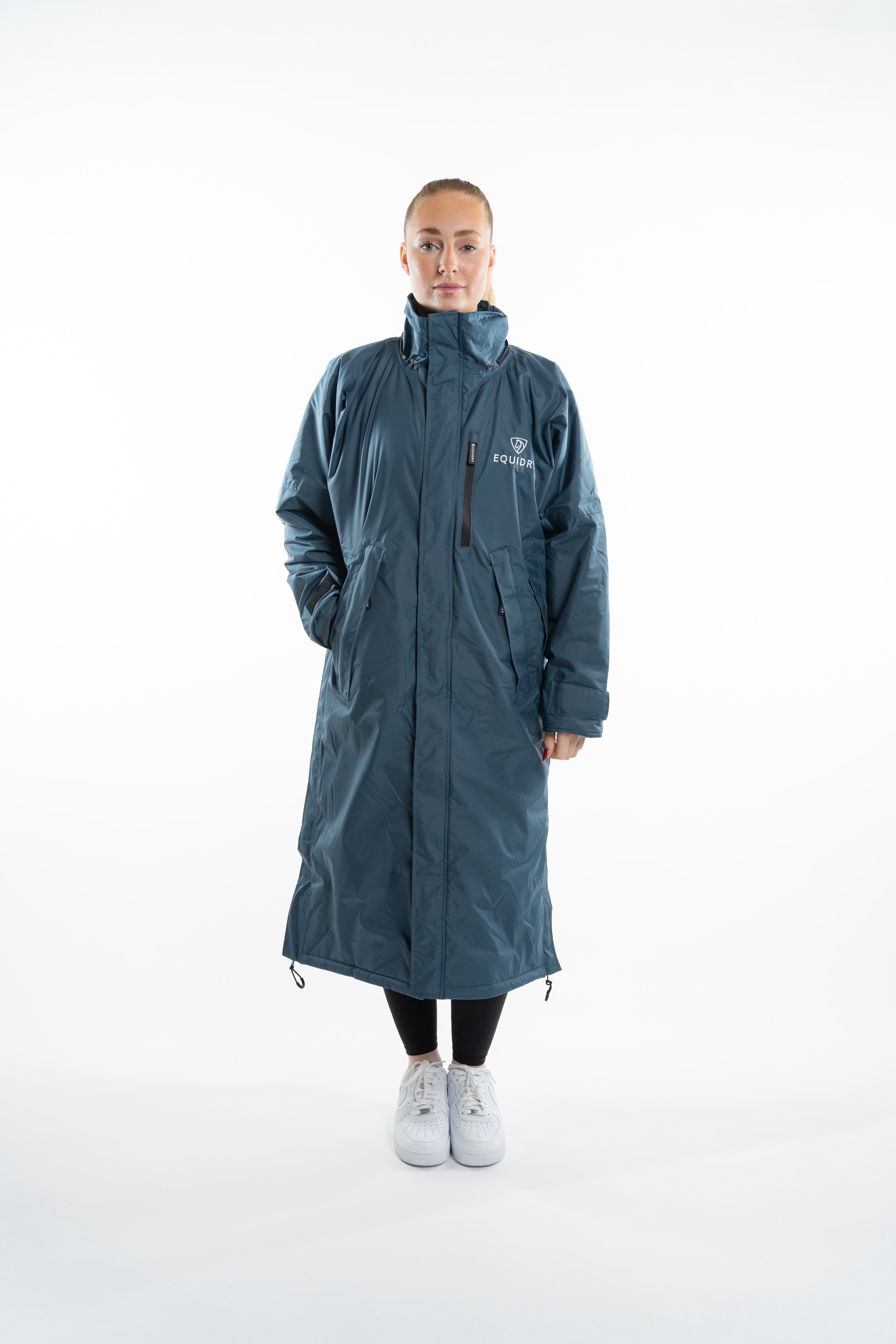 EQUIDRY Evolution Women's Steel Blue Thin Fleece Coat - Waterproof & Warm