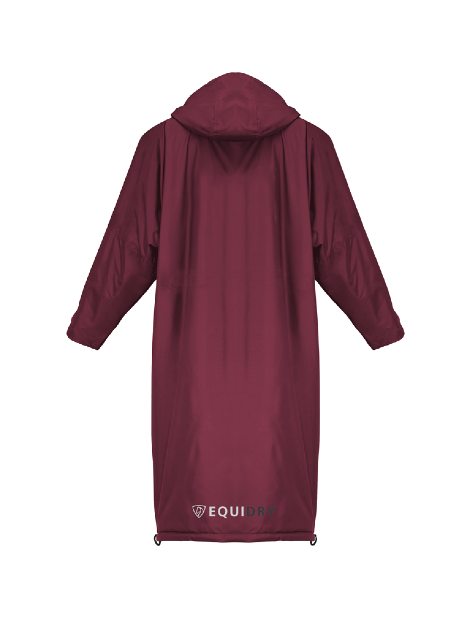 EQUIDRY women's mesh lining long waterproof horse riding coat in plum/navy