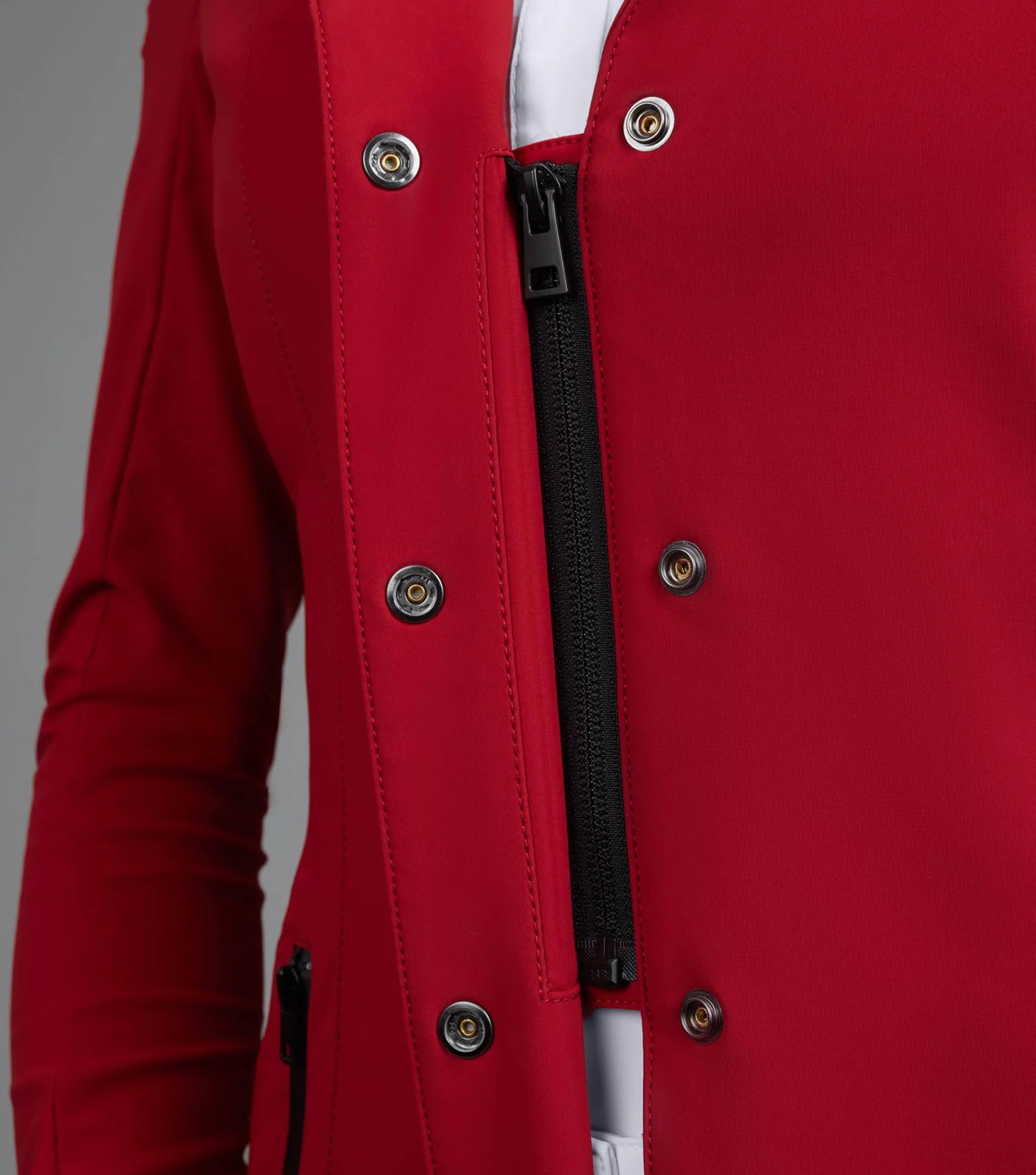Premier Equine Red Competition Jacket: Ladies Equestrian Show Apparel with Zip and Press Studs