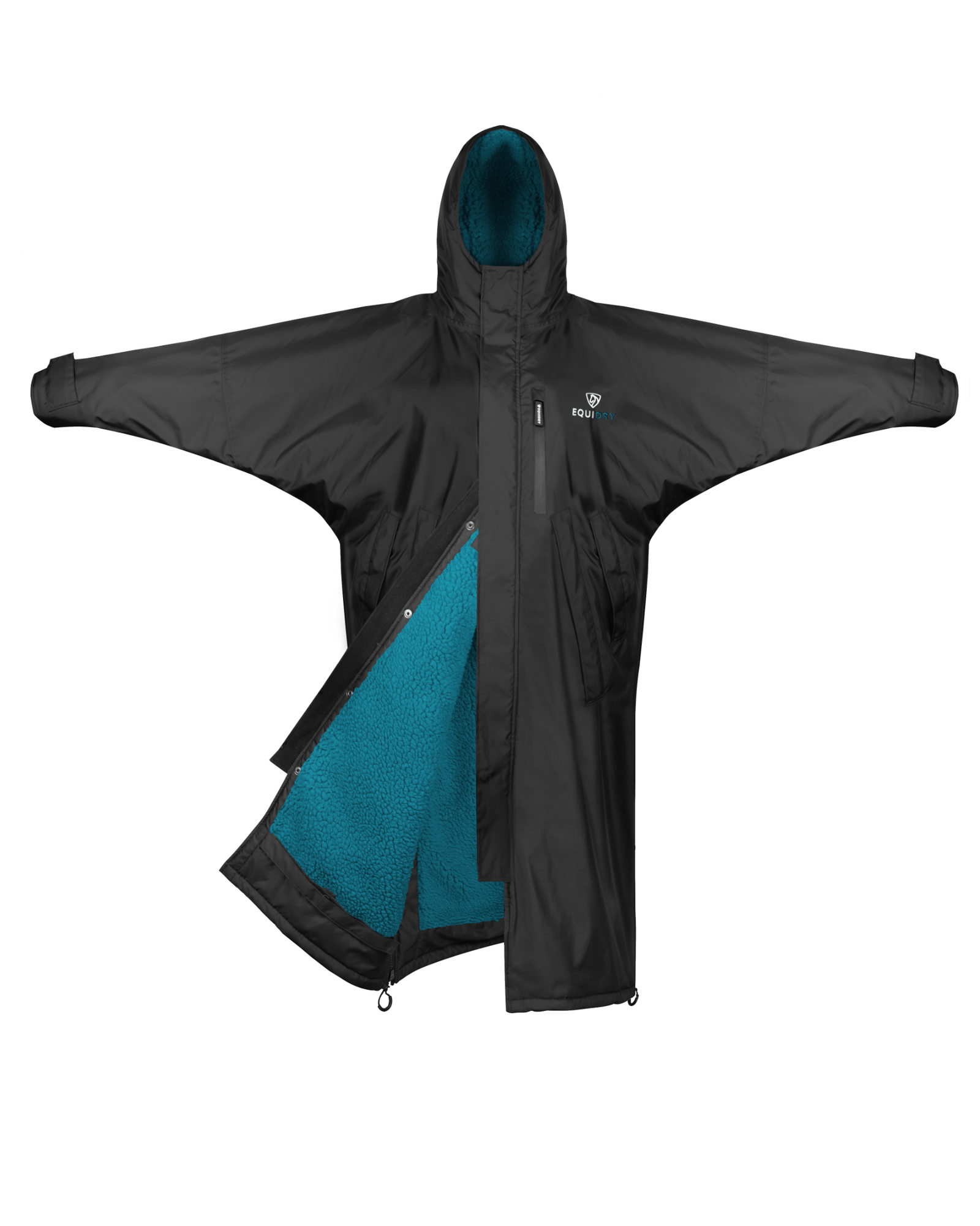Evolution Children's | Thick Fleece | Fixed Hood | Black/Turquoise - EQUIDRY