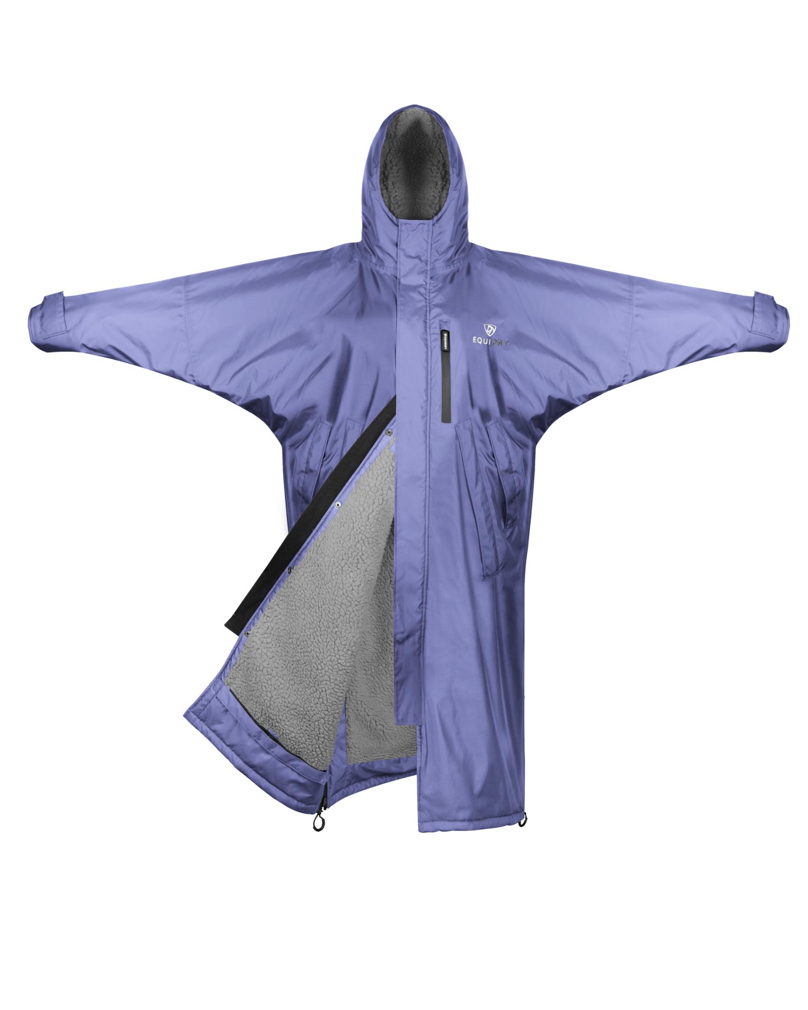 EQUIDRY Children's Waterproof Riding Coat - Blue Lilac Fleece Lined