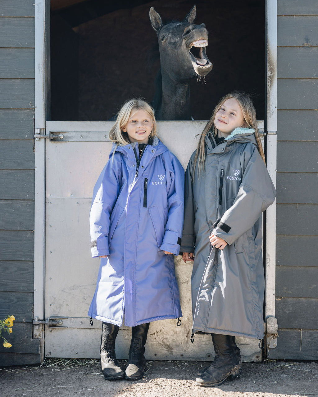 Evolution Children's | Thick Fleece | Fixed Hood | Charcoal/Jade - EQUIDRY