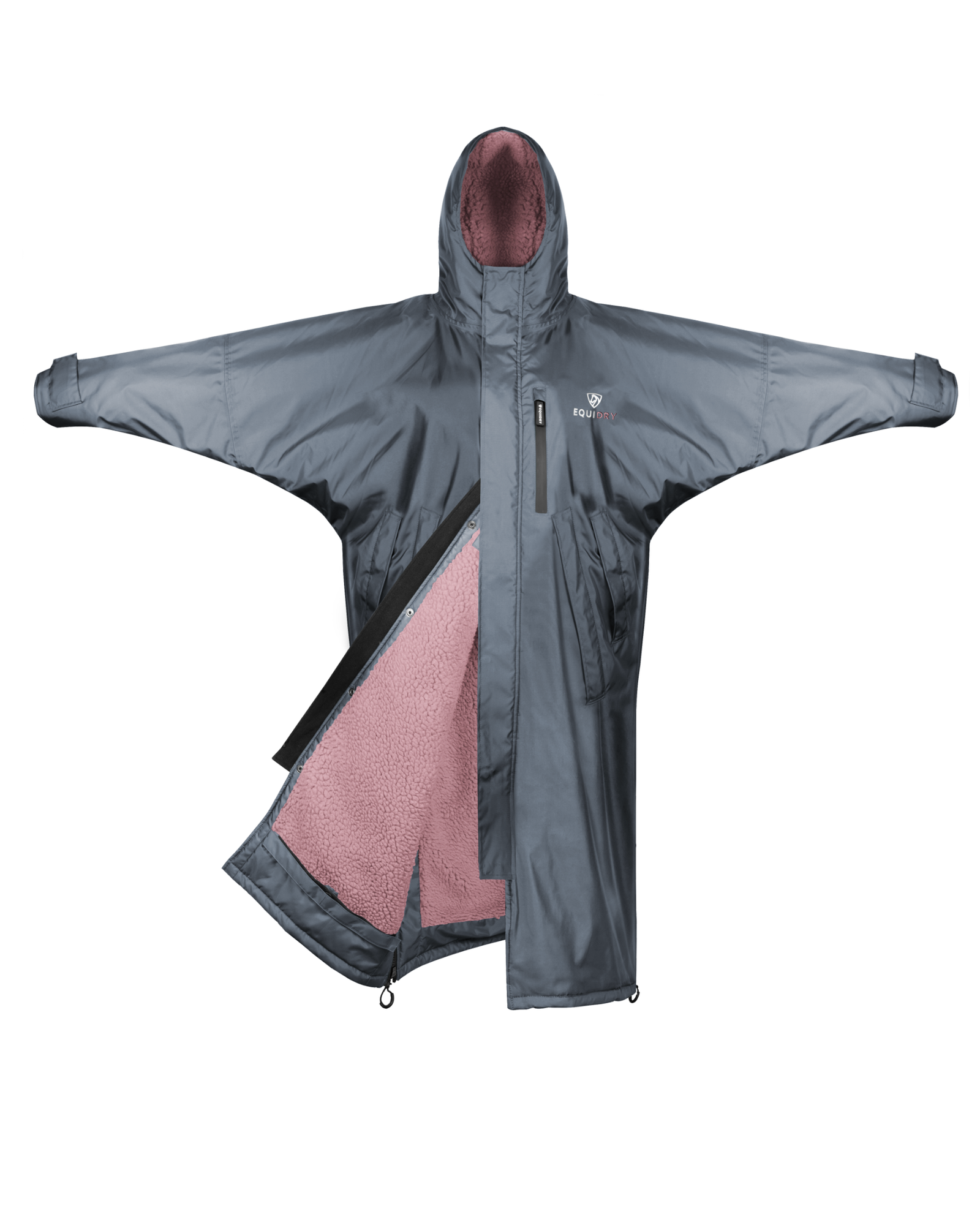 Evolution Children's | Thick Fleece | Fixed Hood | Charcoal/Pale Pink - EQUIDRY