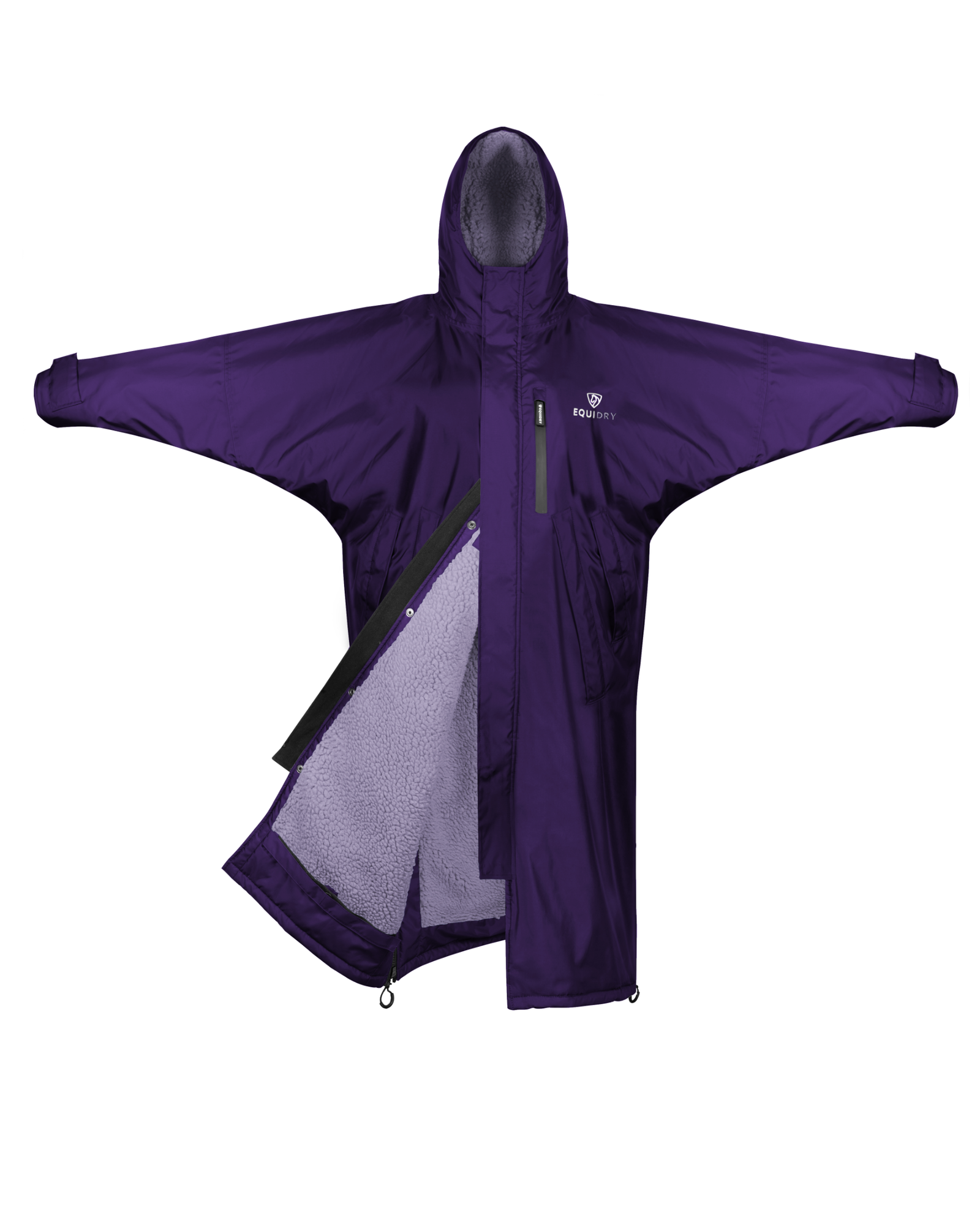 Equidry Children's Purple Riding Coat - Waterproof Fleece Lined Equestrian Jacket