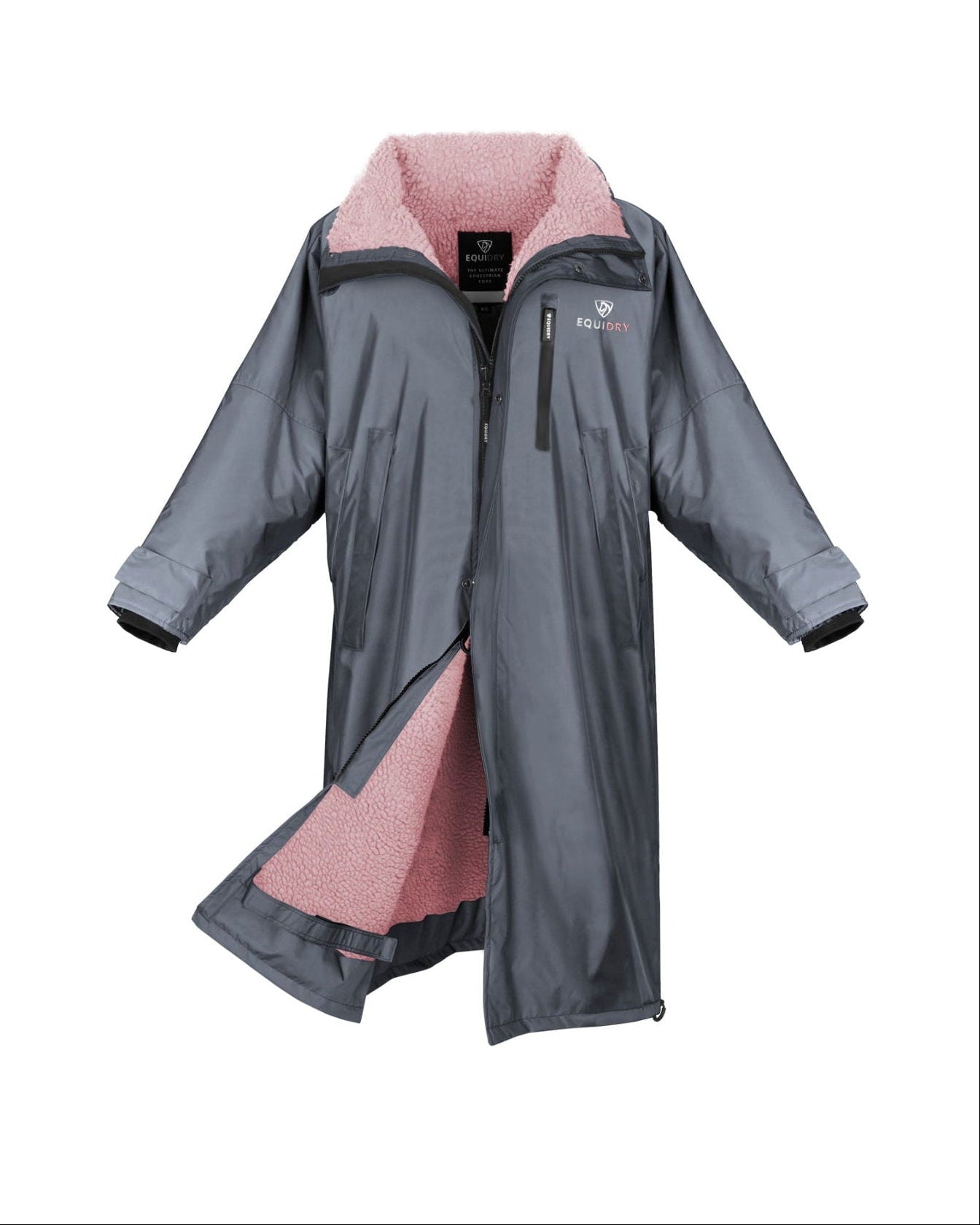 Evolution Children's | Thick Fleece | Stowaway Hood | Charcoal/Pale Pink - EQUIDRY