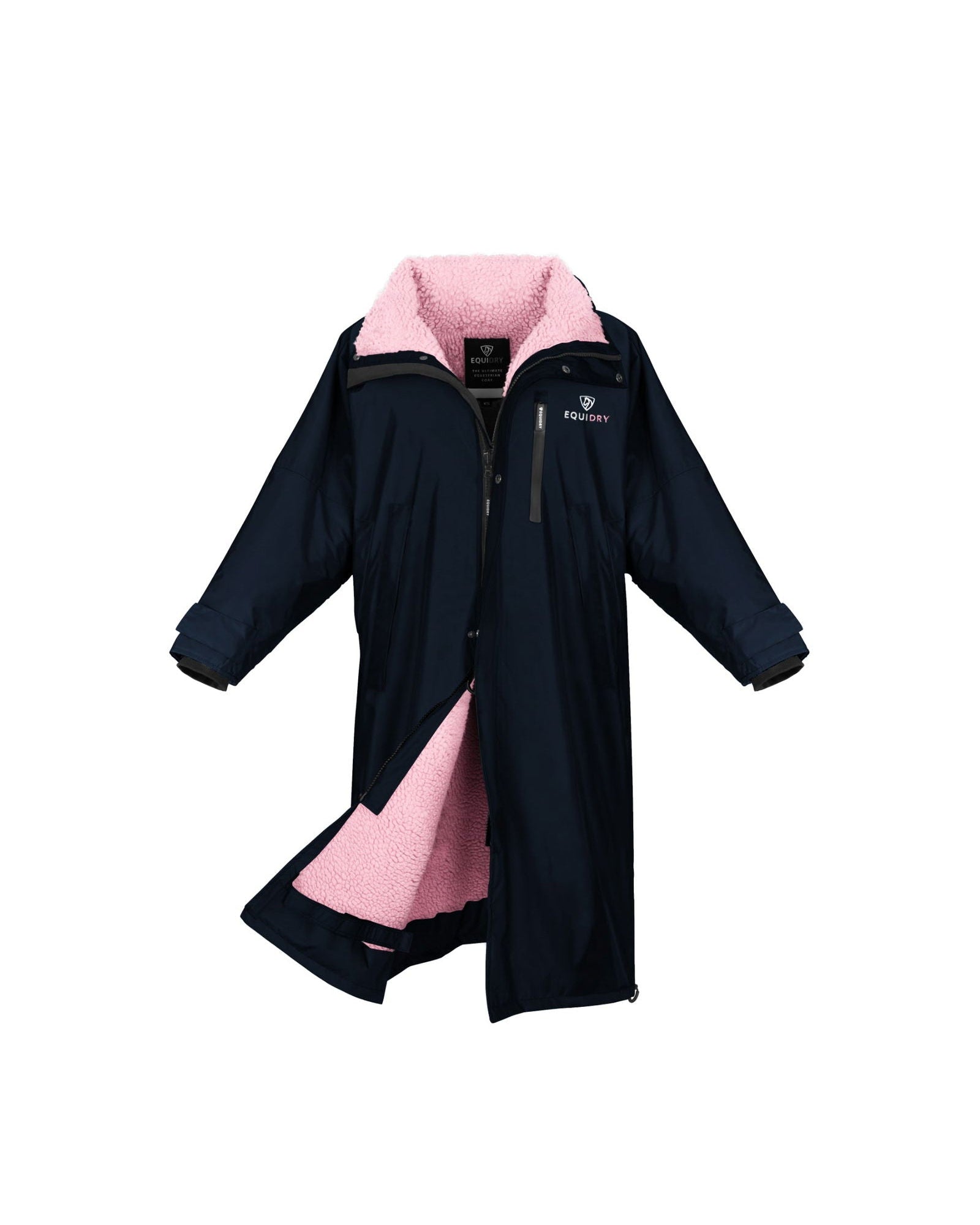 Evolution Children's | Thick Fleece | Stowaway Hood | Navy/Pale Pink - EQUIDRY