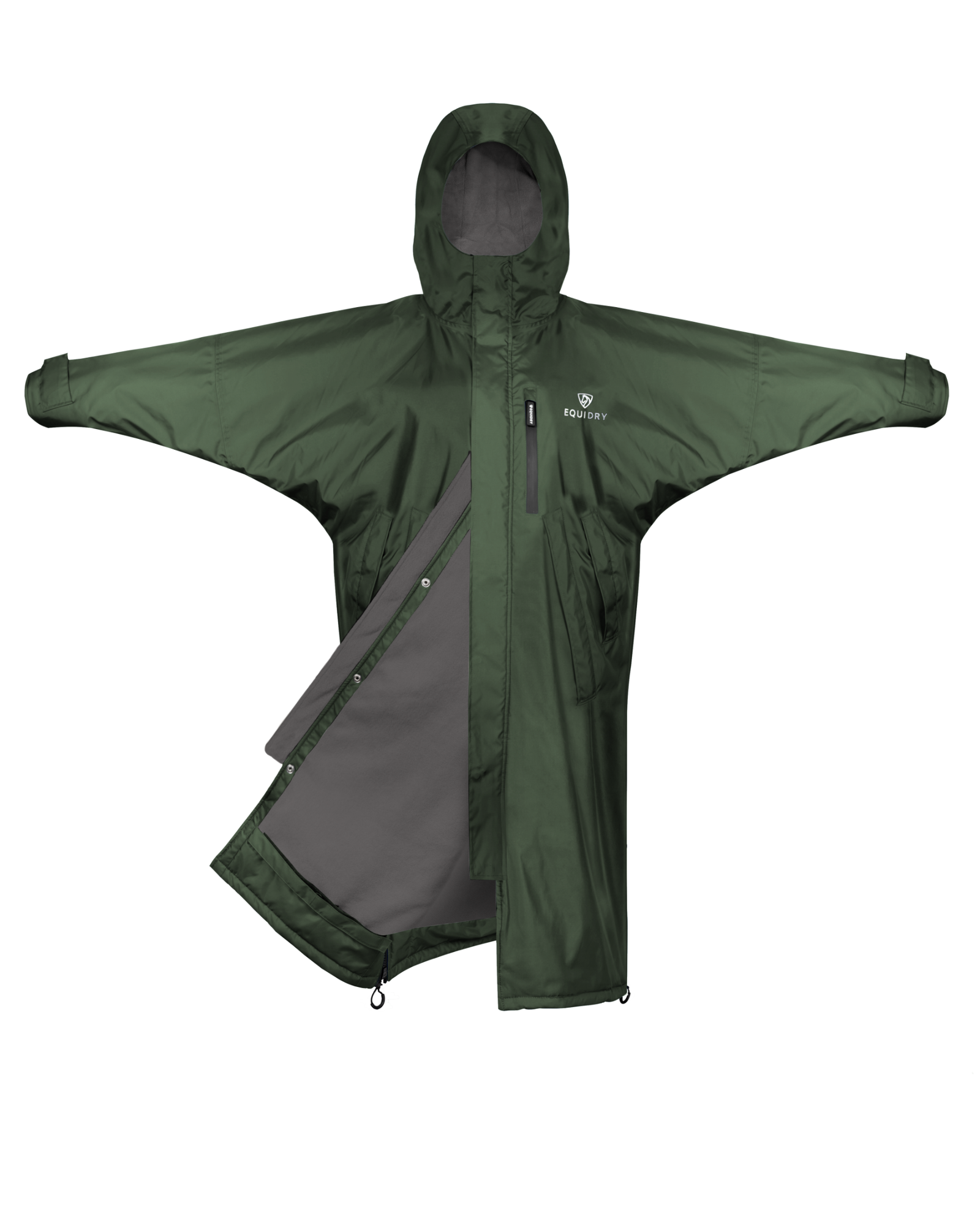 Evolution Children's | Thin Fleece | Fixed Hood | Black Forest Green - EQUIDRY