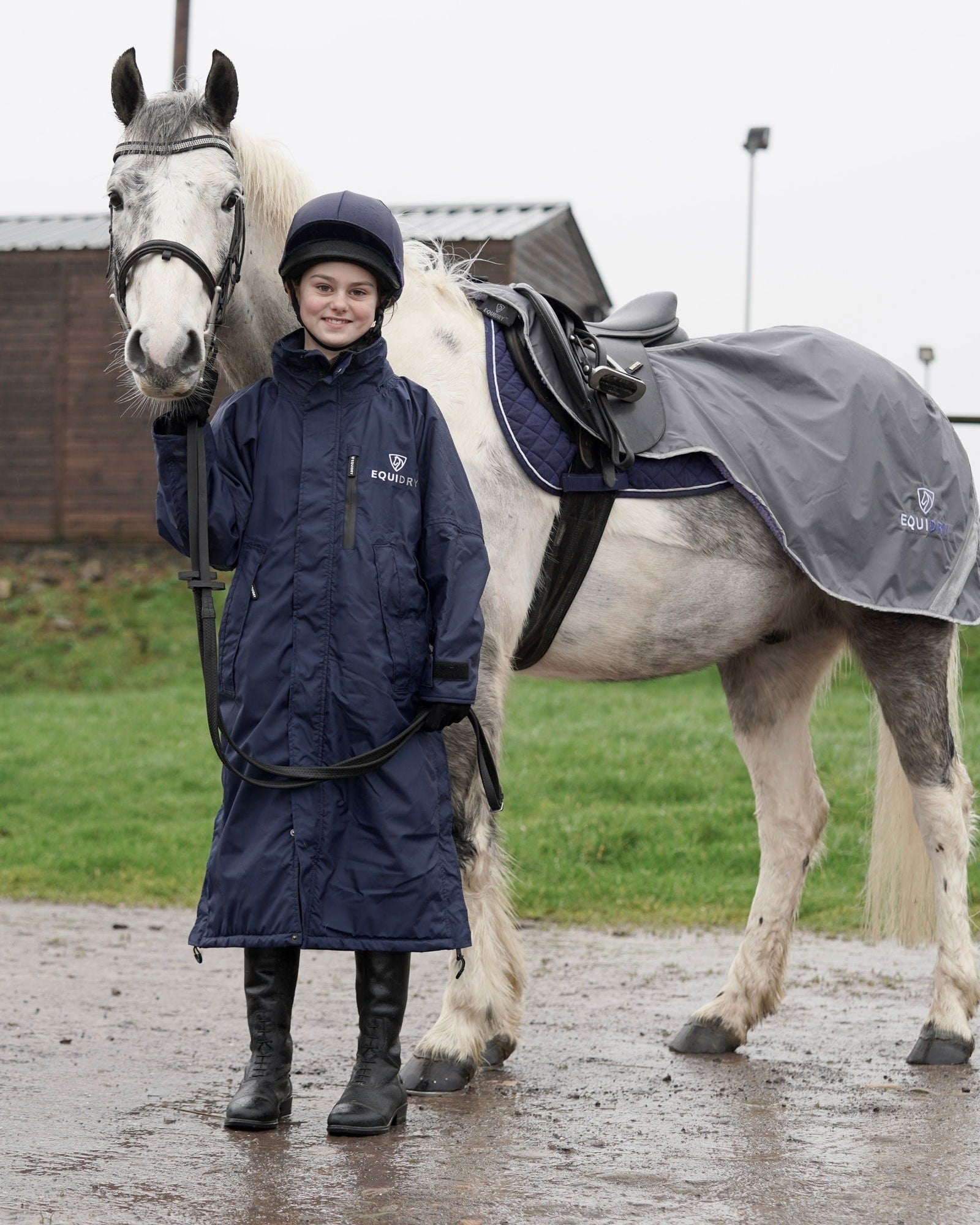 Evolution Children's | Thin Fleece | Stowaway Hood | Navy/Navy - EQUIDRY