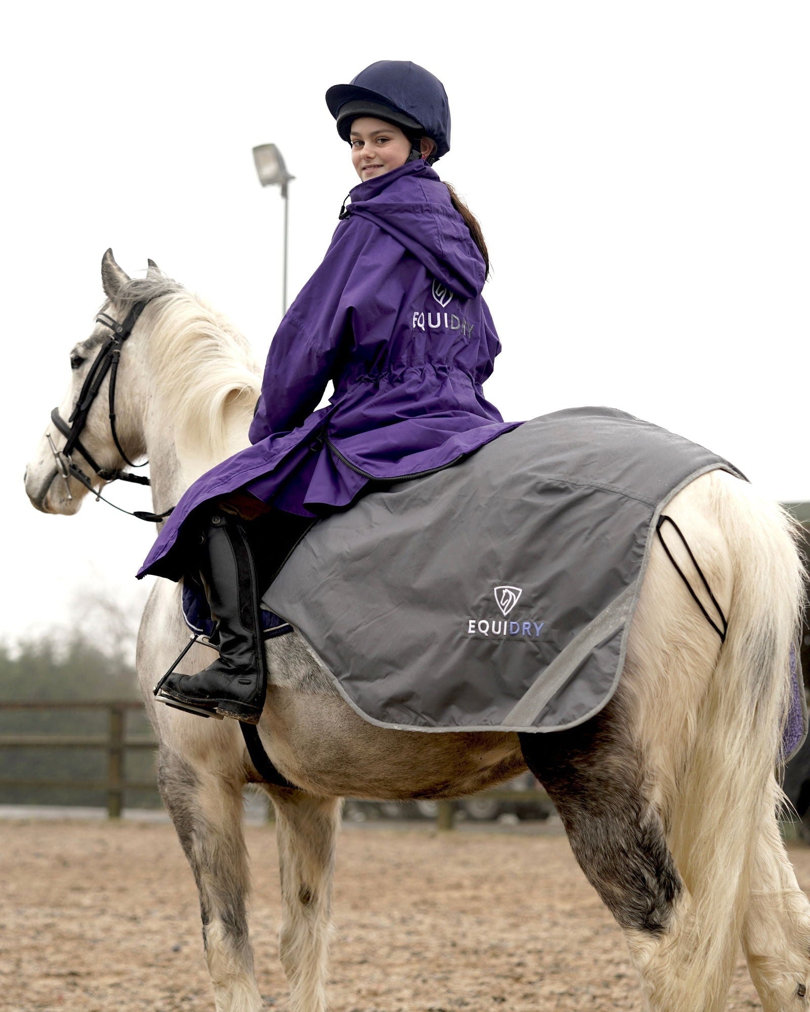 Evolution Children's | Thin Fleece | Stowaway Hood | Purple - EQUIDRY