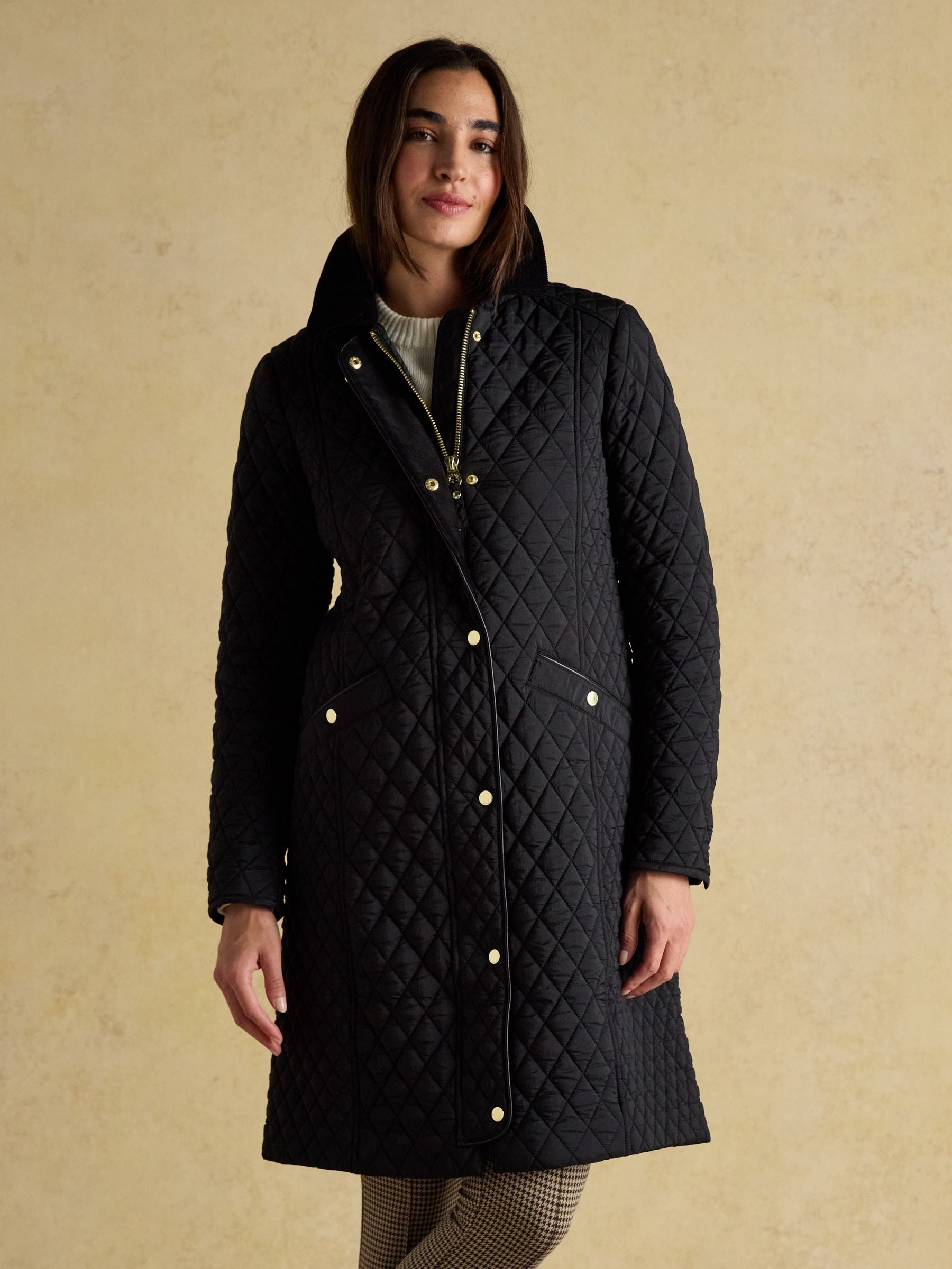 Women's Joules Longline Diamond Quilted Showerproof Coat