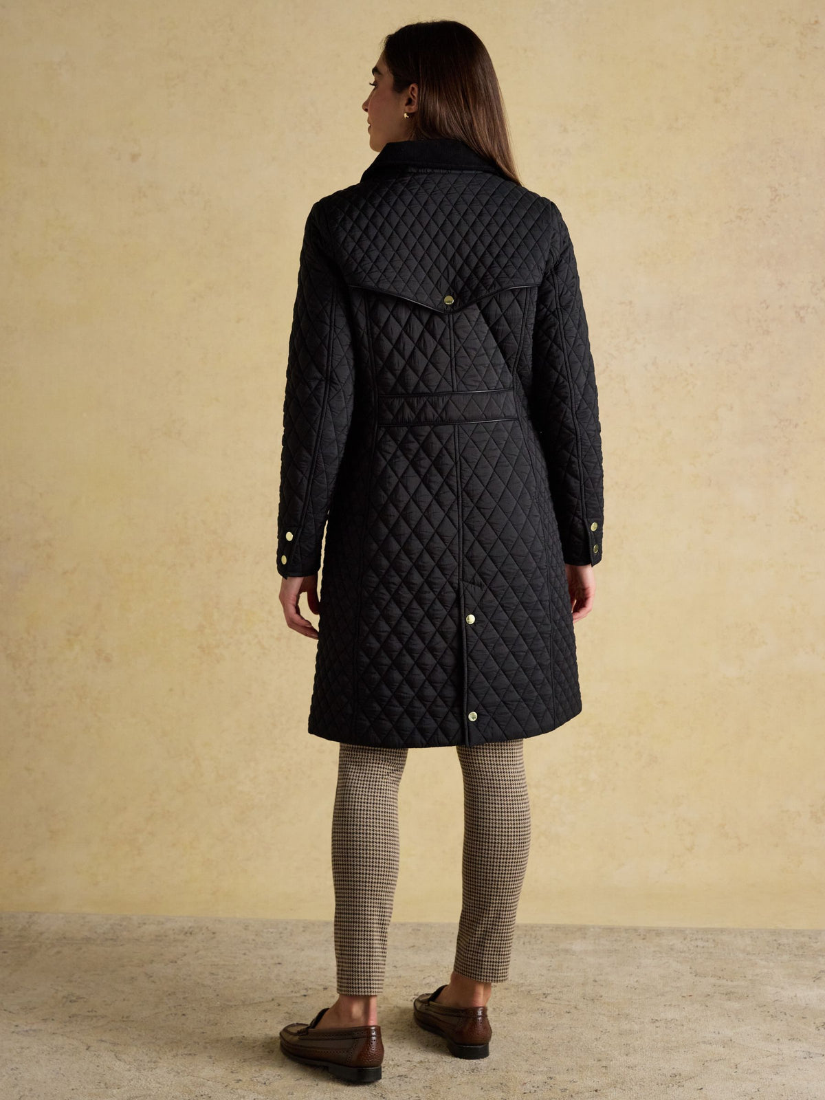 Women's Joules Longline Diamond Quilted Showerproof Coat