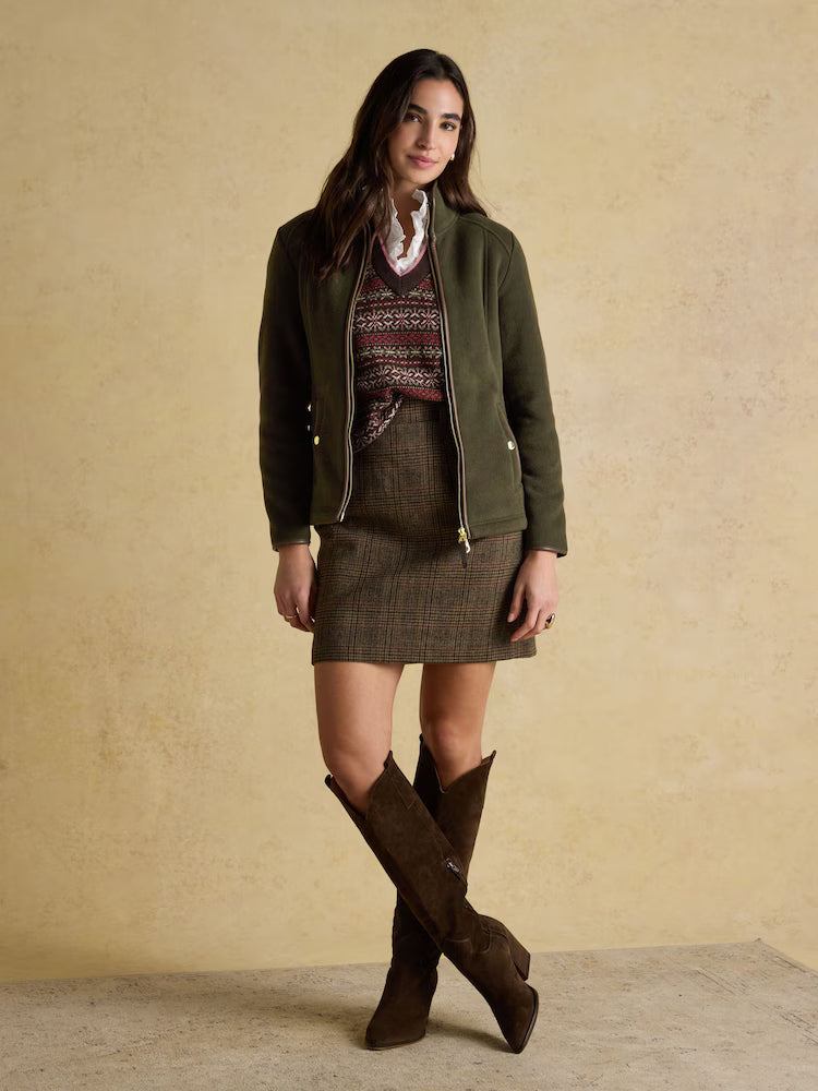 Joules Heritage Green Regular Zip Through Fleece