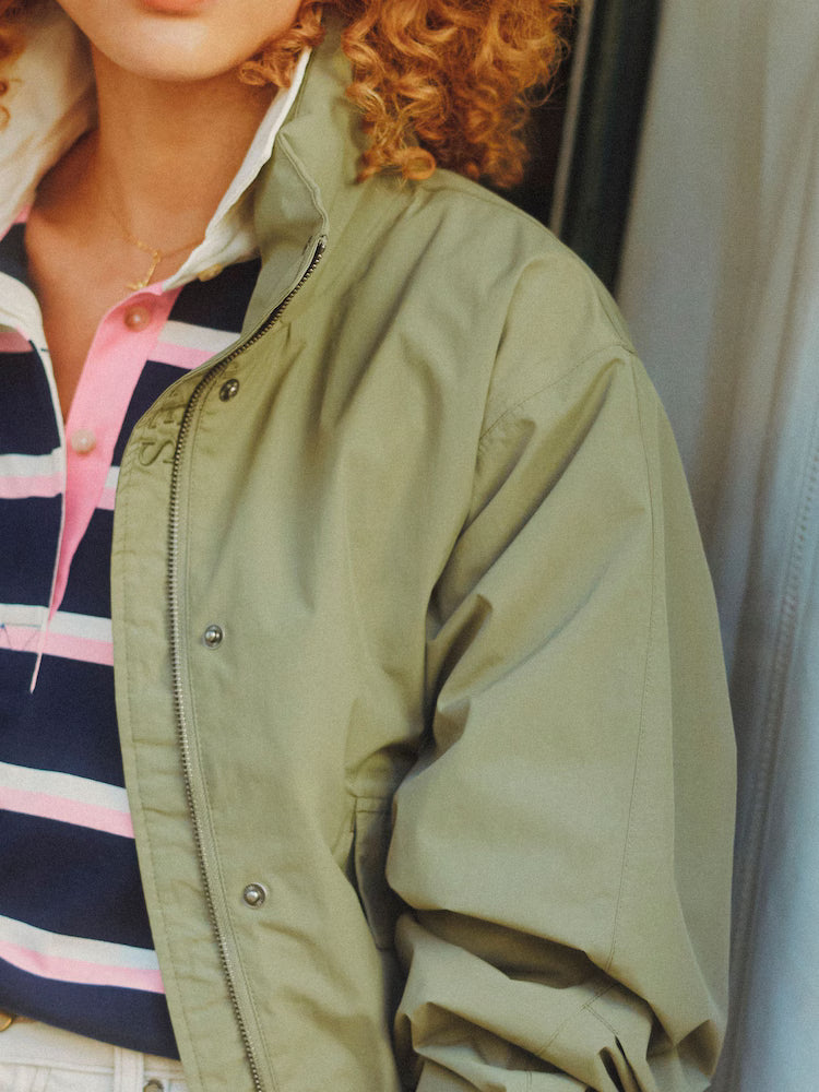 Joules Khaki Green Waterproof Windbreaker Jacket - Women's Stylish Rainwear