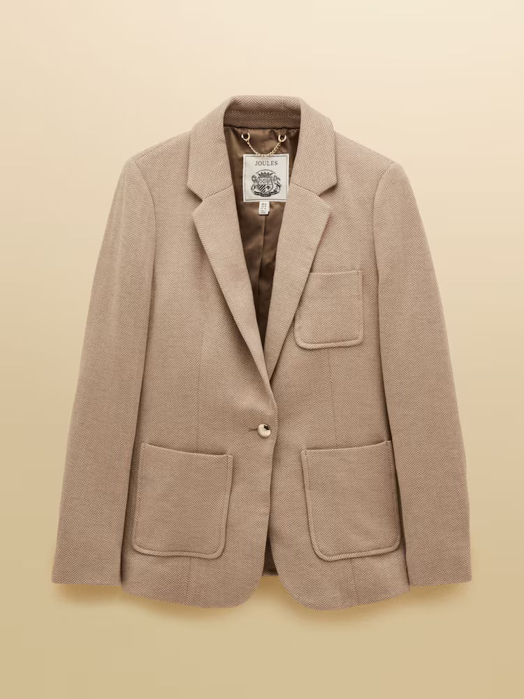 Joules Albury Blazer Tan Brown