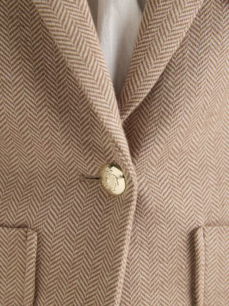 Joules Albury Blazer Tan Brown