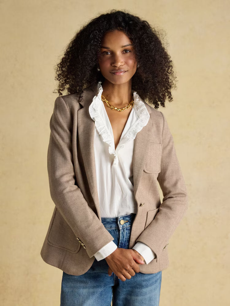 Joules Albury Blazer Tan Brown