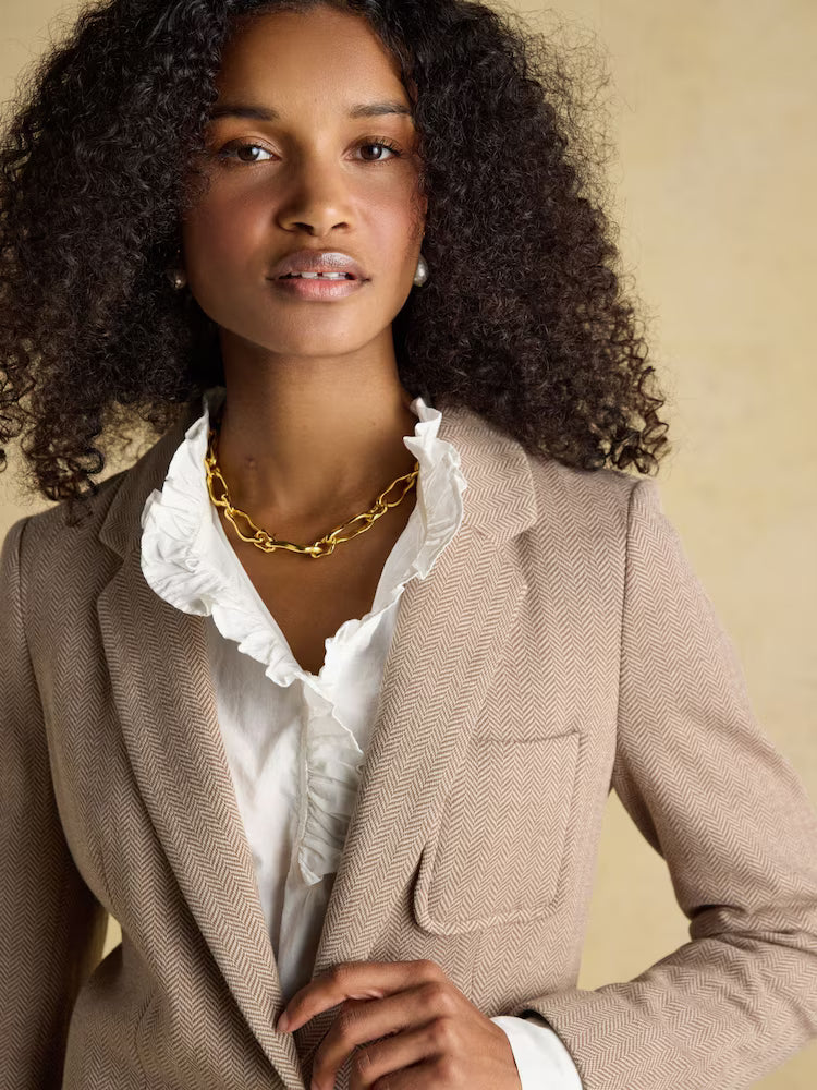Joules Albury Blazer Tan Brown