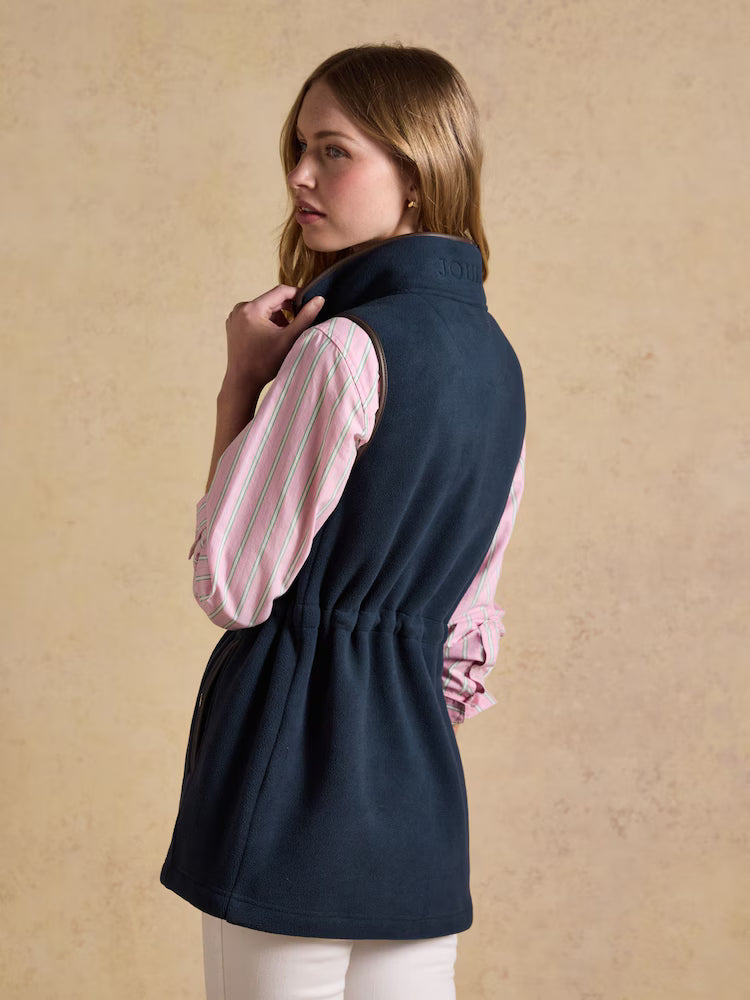 Joules Heritage Navy Blue Longline Fleece Gilet