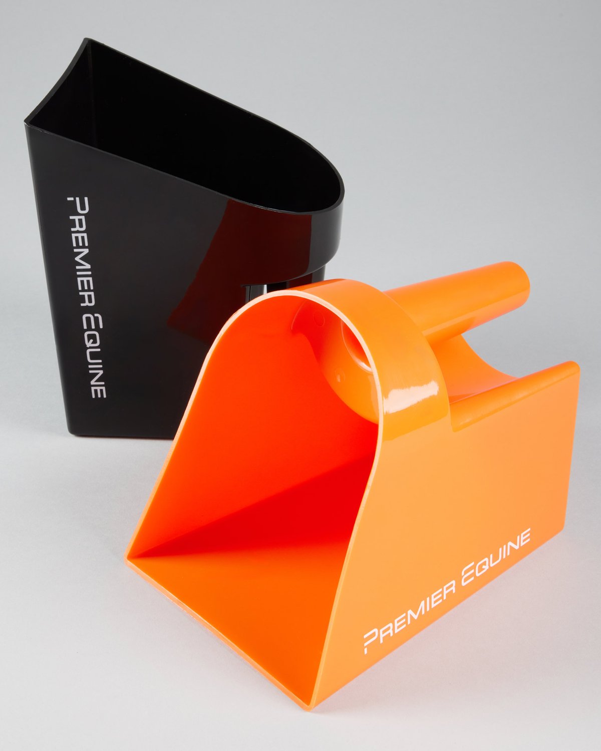 Premier Equine Horse Feed Scoops: Black & Orange Equestrian Tack Room Essentials
