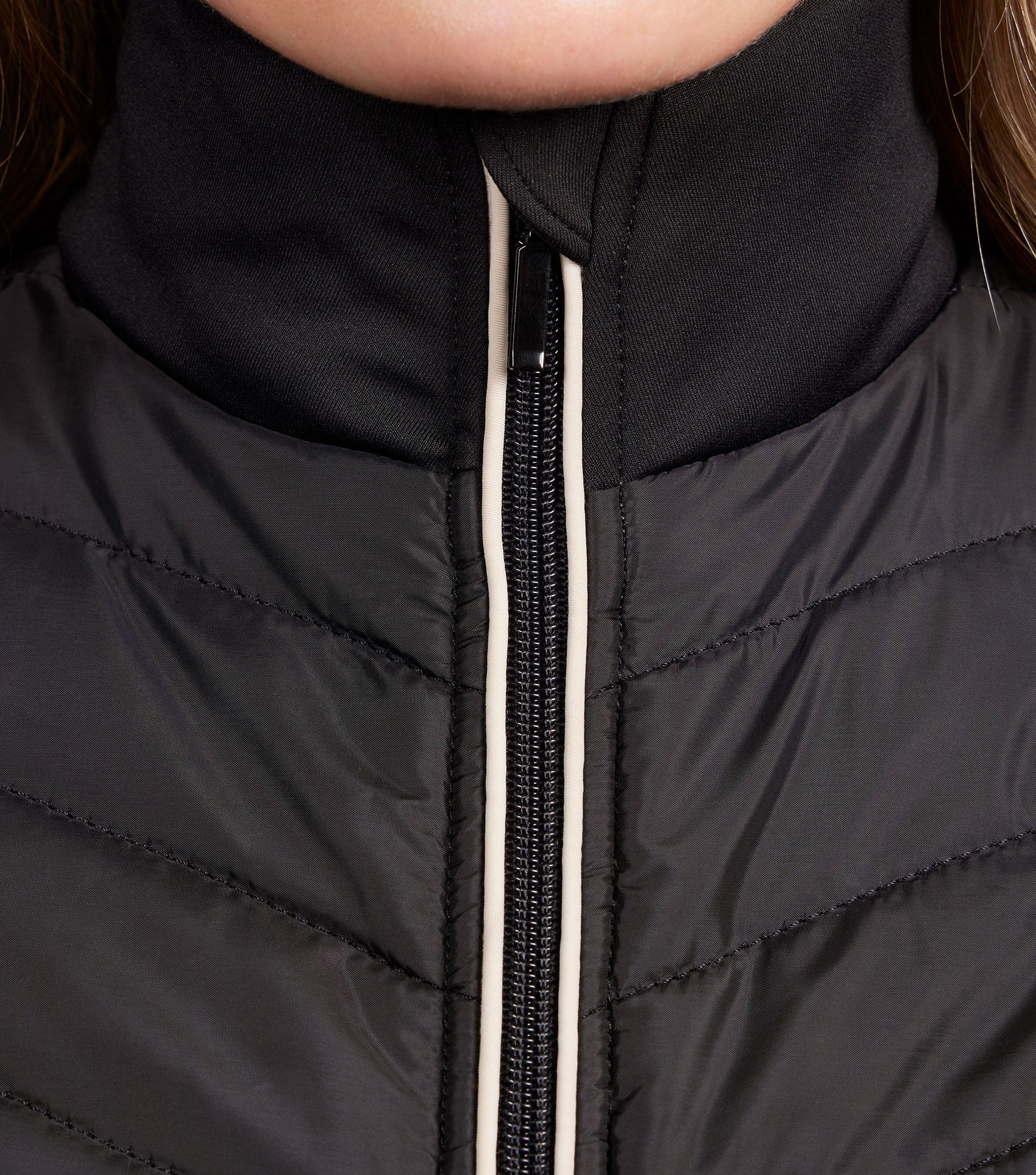 Premier Equine Felicio women's black quilted gilet with full zip front