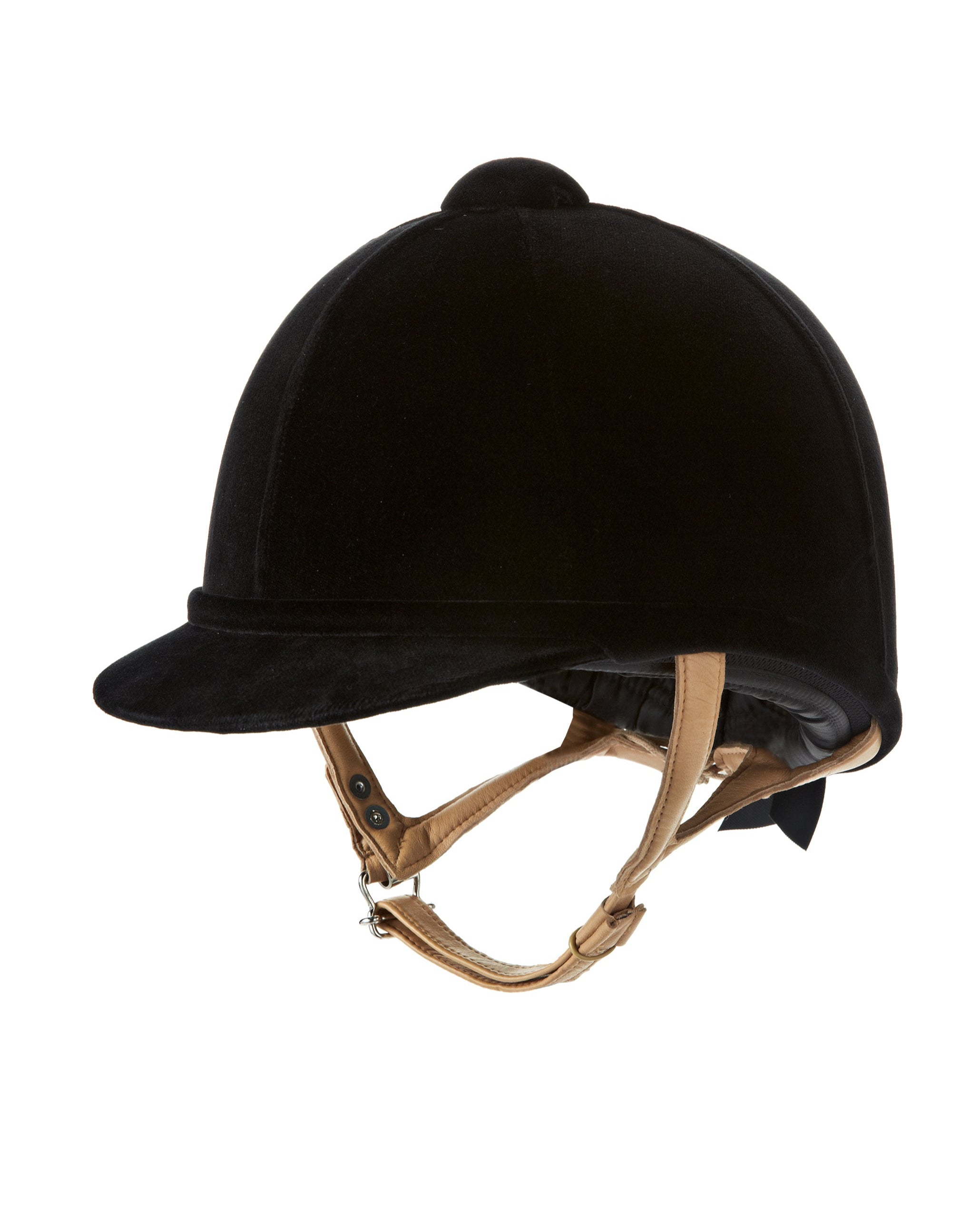 Charles Owen Black Fian Velvet Riding Helmet: Equestrian Safety Gear