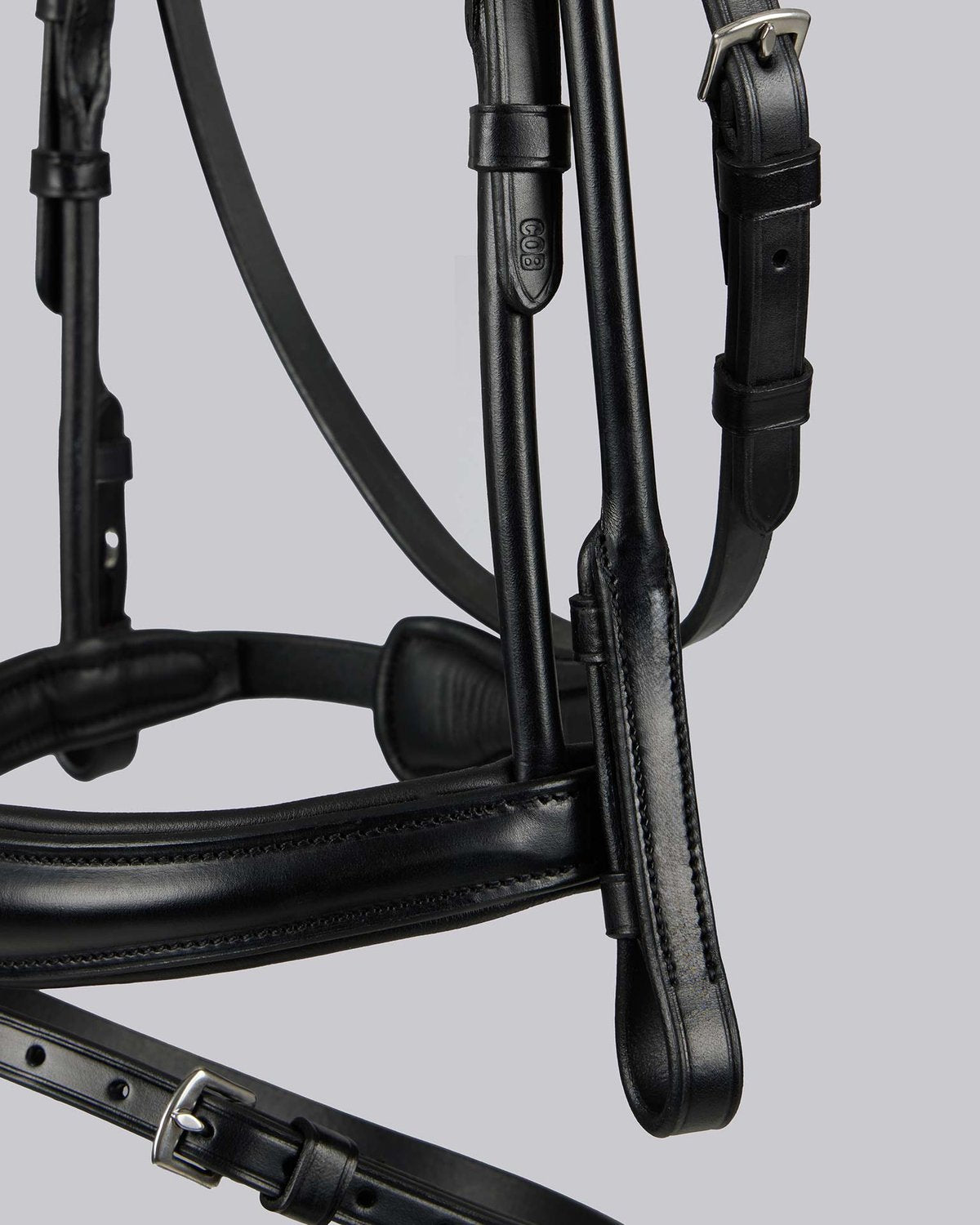 PREMIER EQUINE Finetti Rolled Leather Snaffle Bridle in Black - Luxurious Horse Bridle for Comfort & Performance.