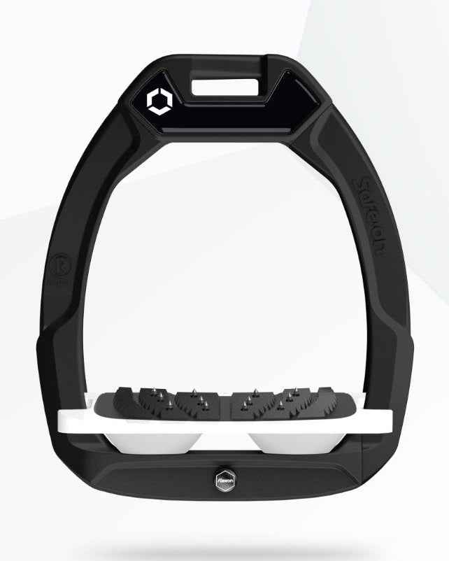 Flex-On Safe-On Inclined Ultra Grip Stirrups Black/White/White