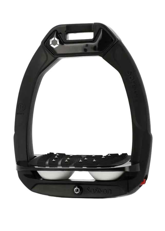 Flex-On Safe-On Inclined Ultra Grip Stirrups Black/Black/White | Equestrian Safety