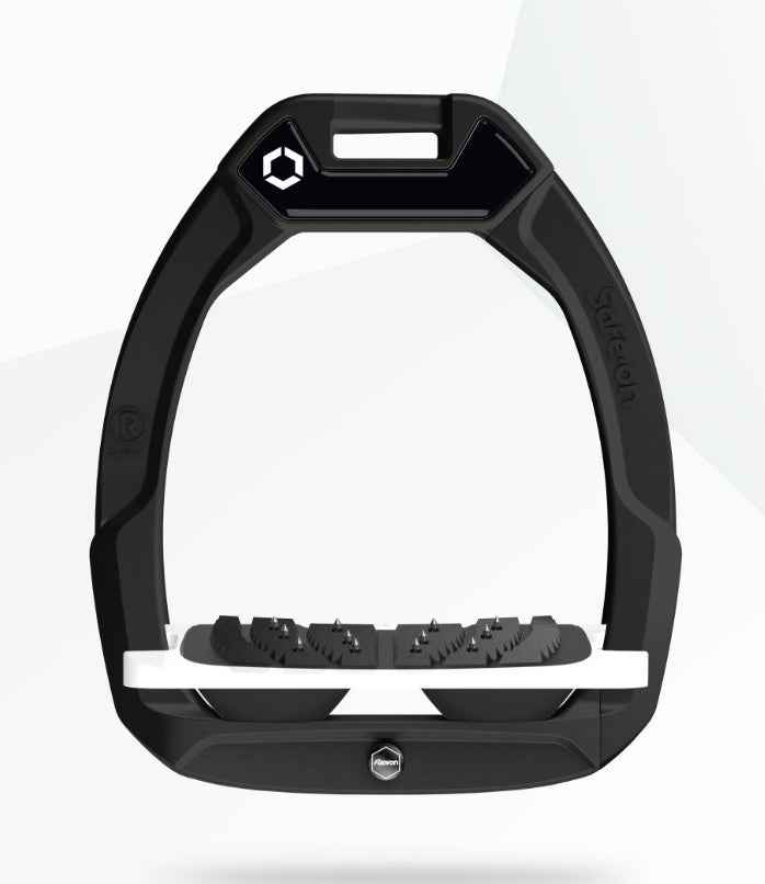Flex-On Safe-On Inclined Ultra Grip Stirrups Black/White/Black