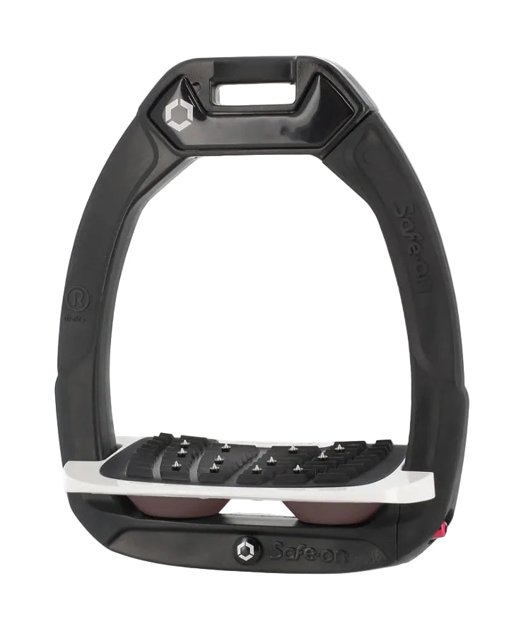 Flex-On Safe-On Inclined Ultra Grip Stirrups Black/White/Chocolate - Equestrian Safety & Grip