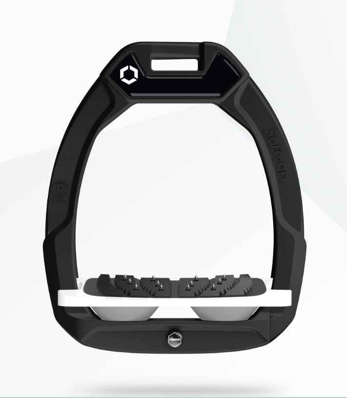 Flex-On Safe-On Inclined Ultra Grip Stirrups Black/White/Grey