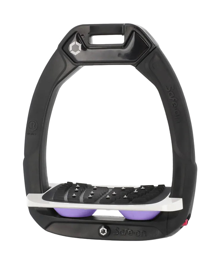 Flex-On Safe-On Inclined Ultra Grip Stirrups Black/White/Lilac