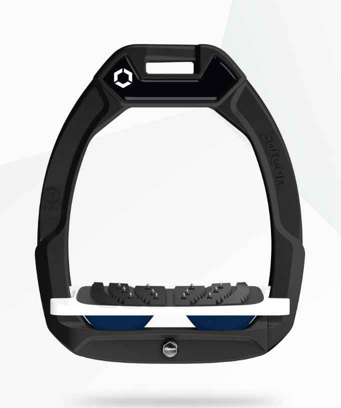 Flex-On Safe-On Inclined Ultra Grip Stirrups Black/White/Navy