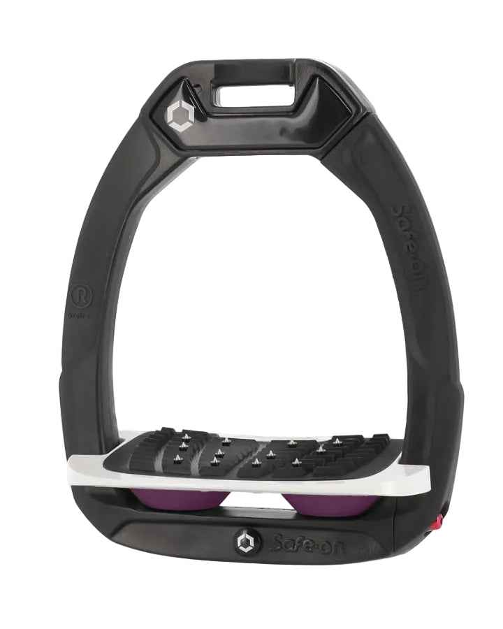 Flex-On Safe-On Inclined Ultra Grip Stirrups Black/White/Plum