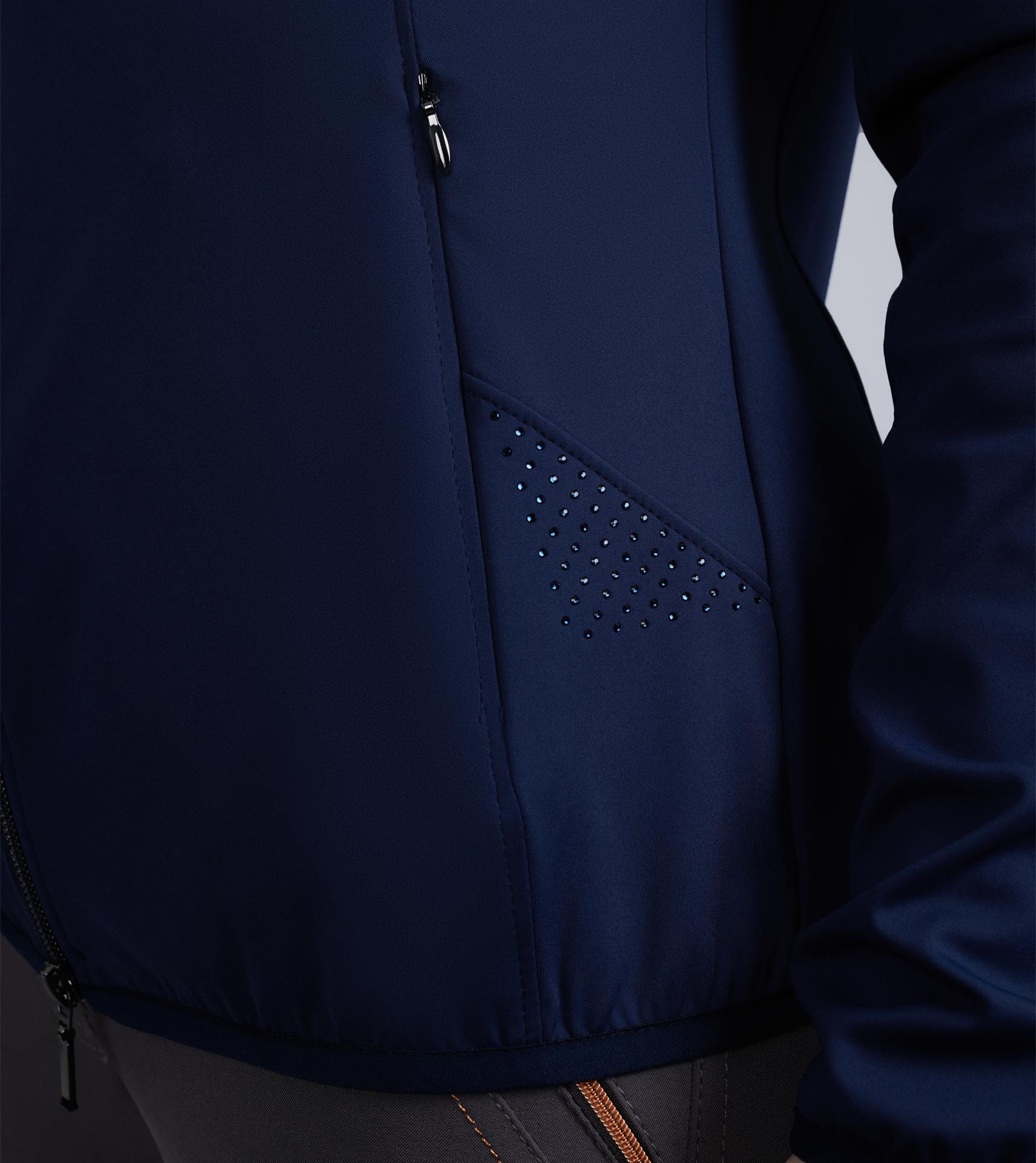 Premier Equine Franca Navy Ladies Sports Jacket - Equestrian Diamante Detail