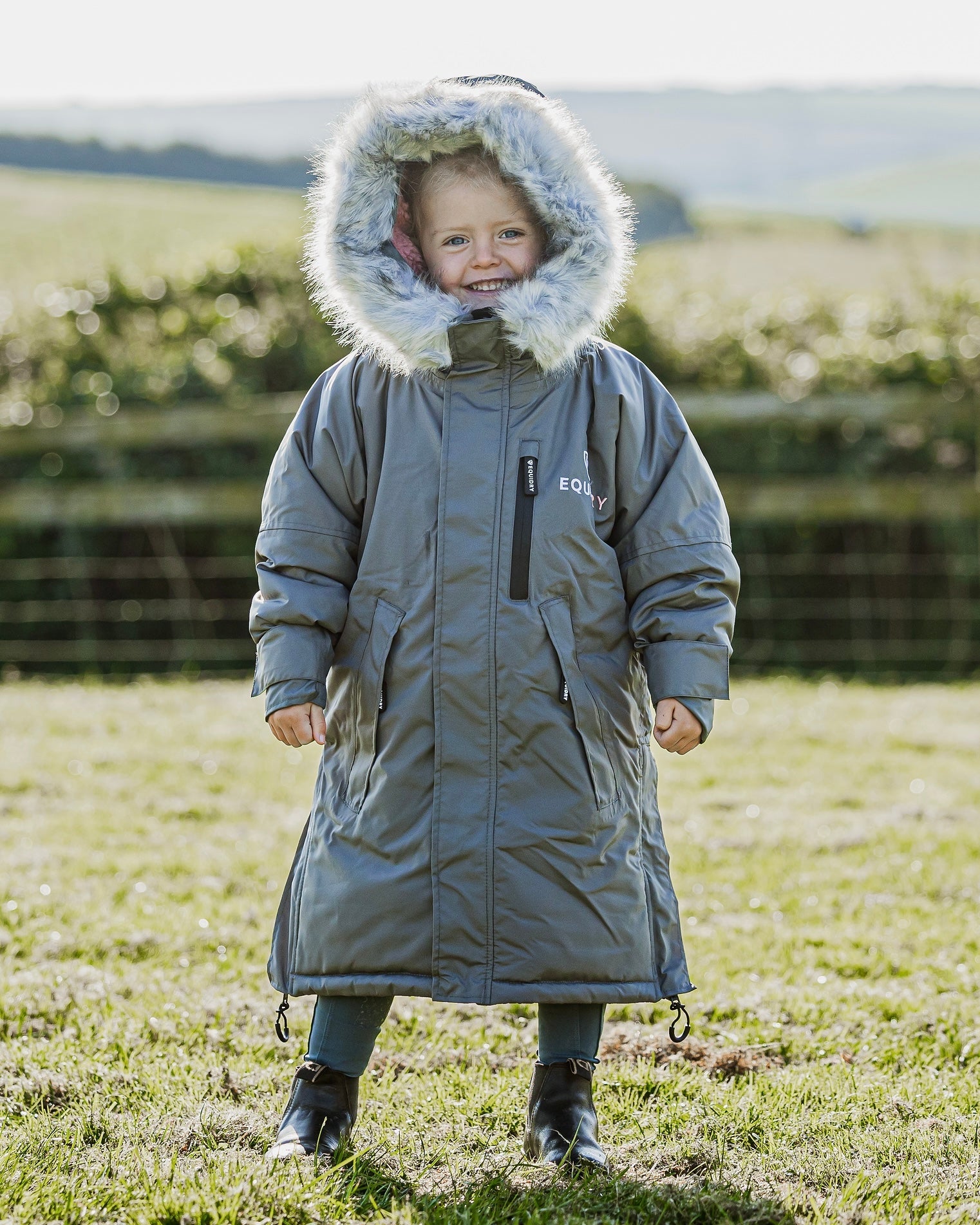 EQUIDRY Evolution Children's Thick Fleece Grey/Pale Pink