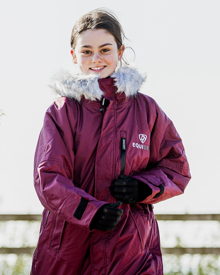 EQUIDRY Evolution Children's Thick Fleece Plum/Grey