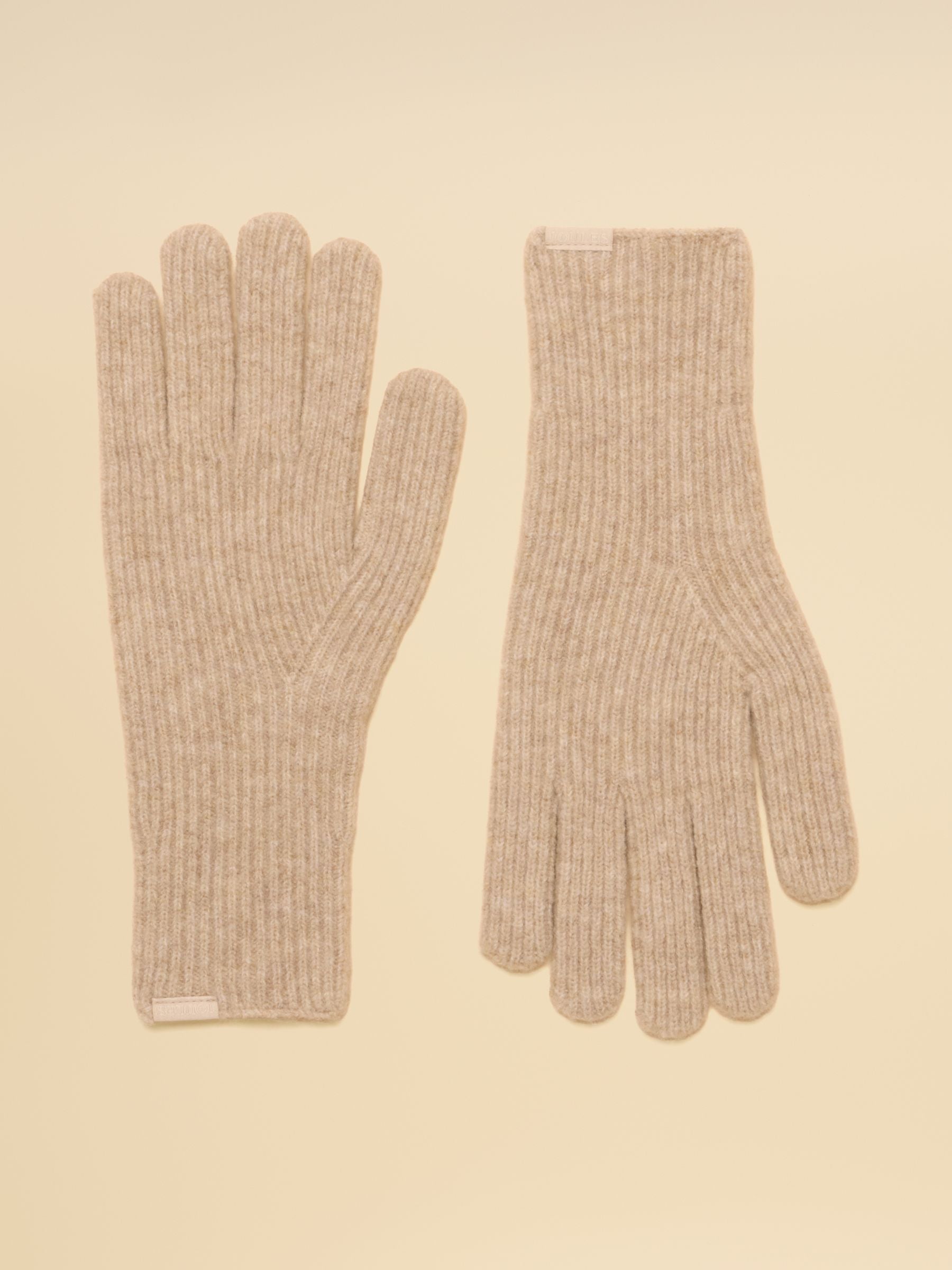 Women's Joules Oatmeal Fine Knit Gloves