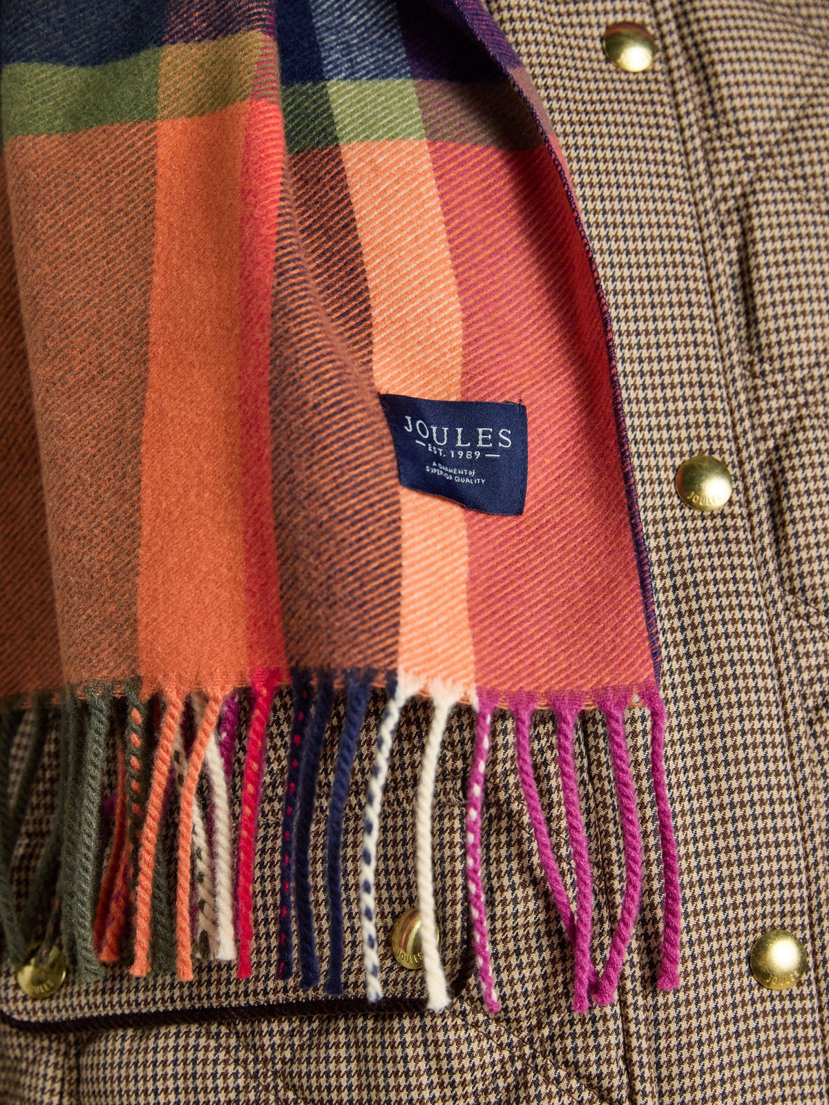 Women's Joules Langtree Long Brushed Stripe Scarf