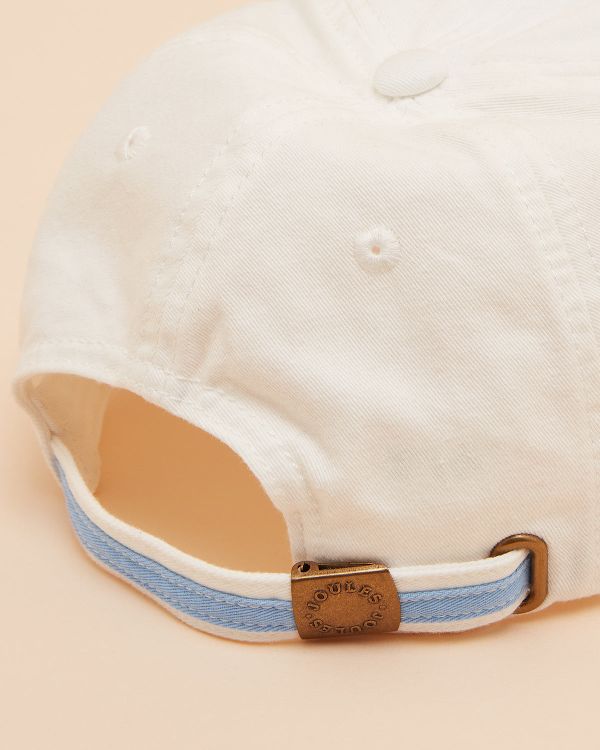 Joules Daley White Baseball Cap - Adjustable Cotton Hat