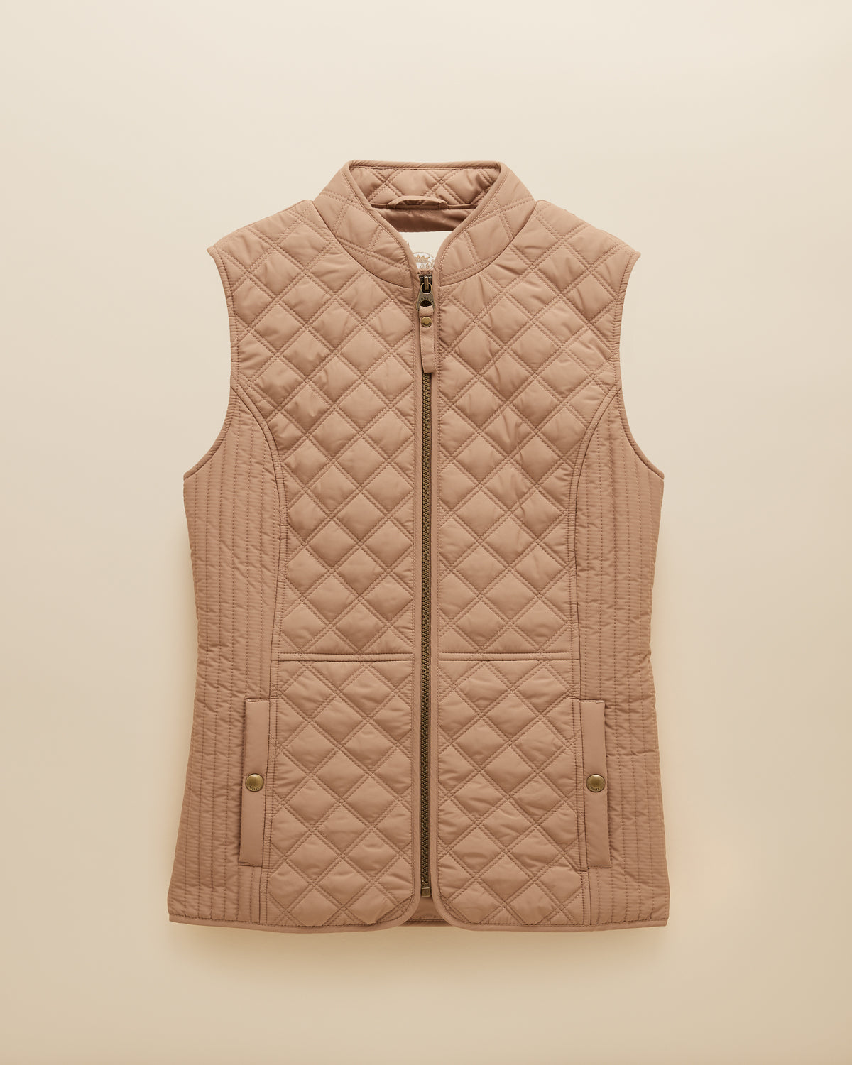 JOULES Minx Brown Quilted Gilet: Showerproof Vest for Women | Equiflair
