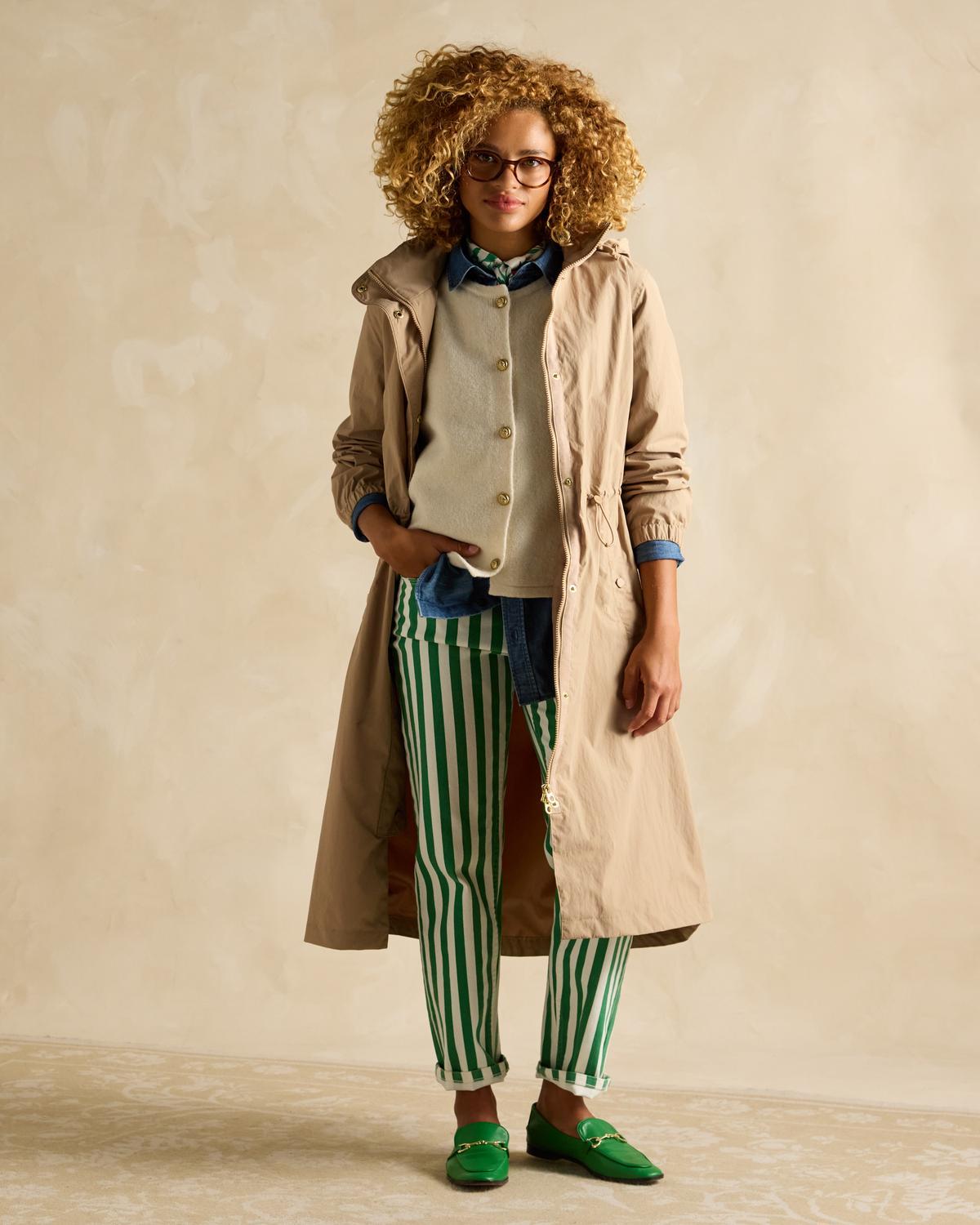 JOULES HENSLEY WATERPROOF COAT in TAN BROWN. Longline women's fashion coat. Waterproof and stylish!