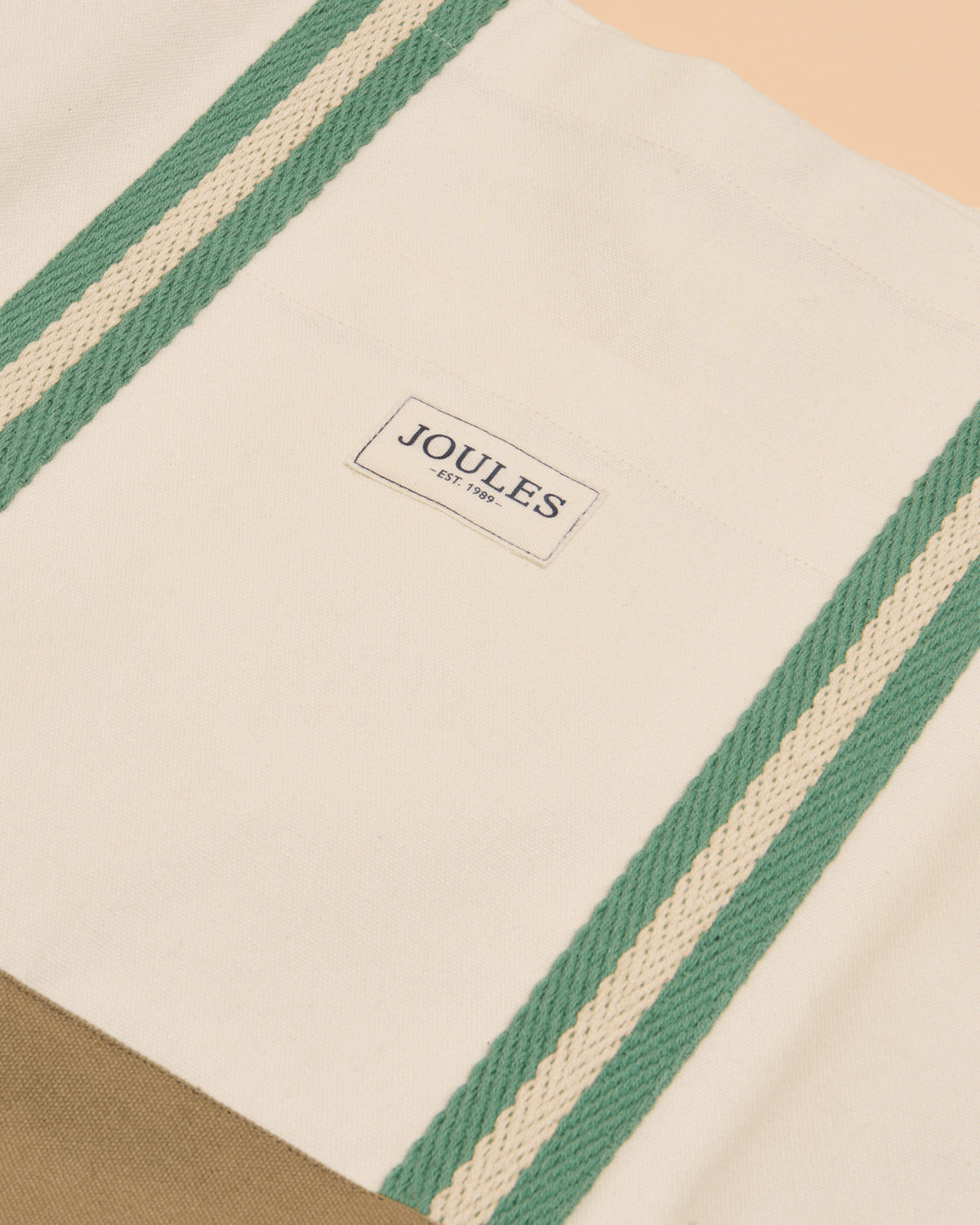 Joules Promenade Canvas Beach Bag Neutral: Stylish & Durable Tote with Striped Straps, Perfect for Summer - Shop at Equiflair